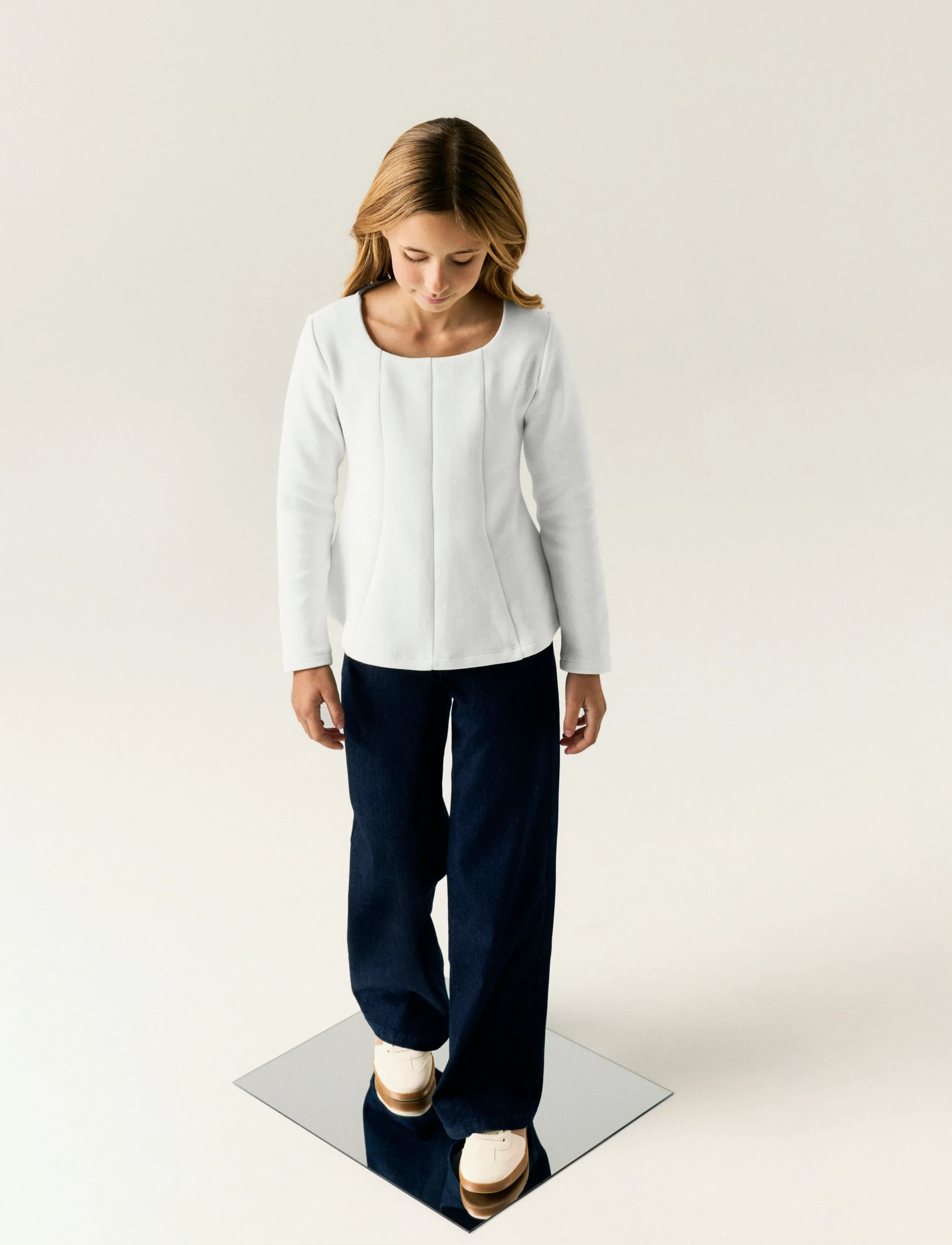 name it - NKFOFANA LS TOP - langärmelig - cloud dancer - 2