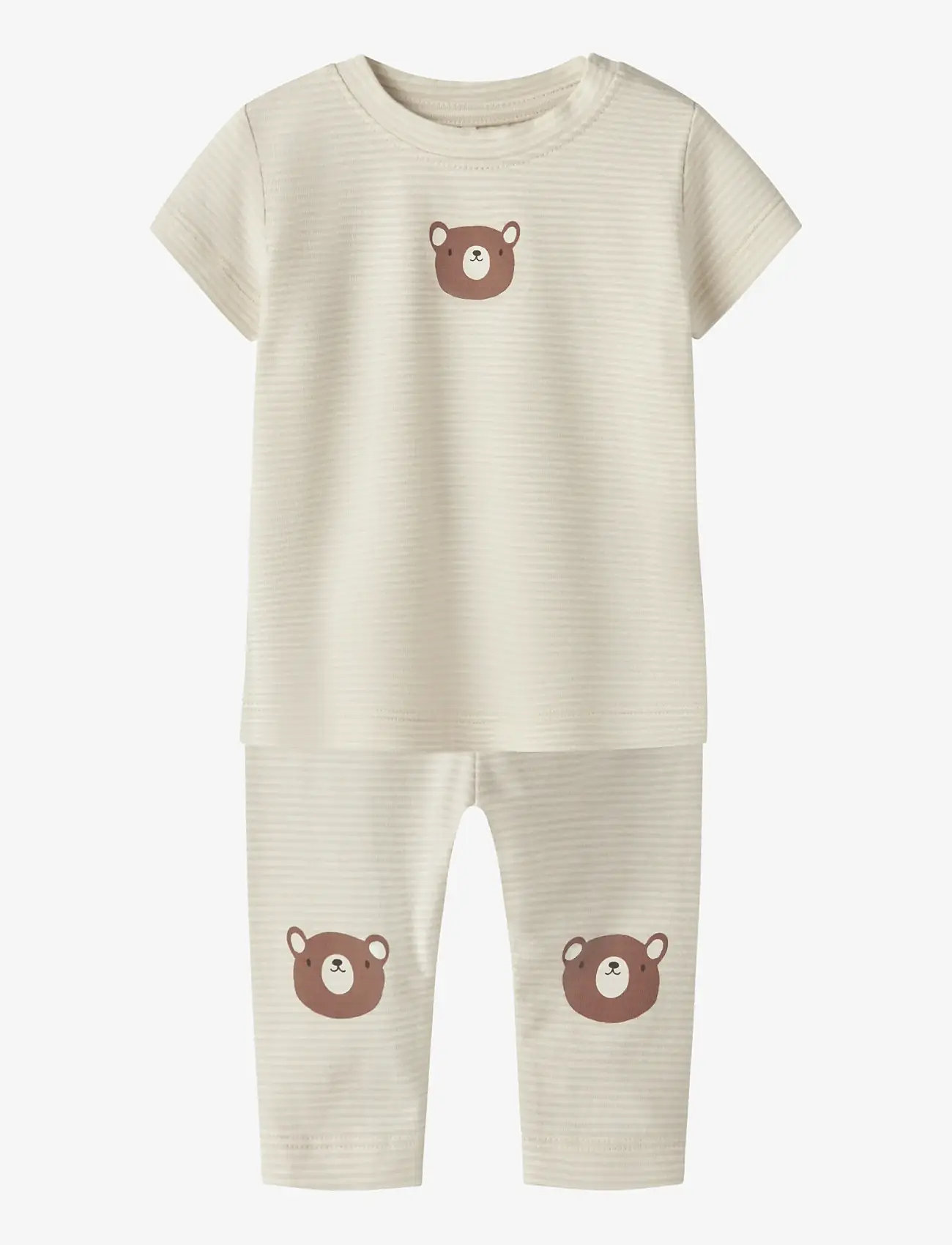 name it - NBNJOPLE SS TOP SET - sets with short-sleeved t-shirt - almond milk - 0