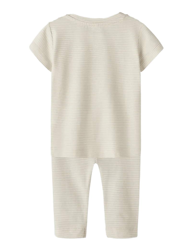 name it - NBNJOPLE SS TOP SET - sæt med kortærmet t-shirt - almond milk - 1