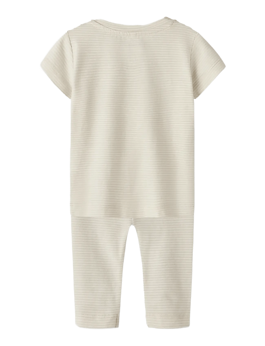 name it - NBNJOPLE SS TOP SET - sett með stuttermabol - almond milk - 1