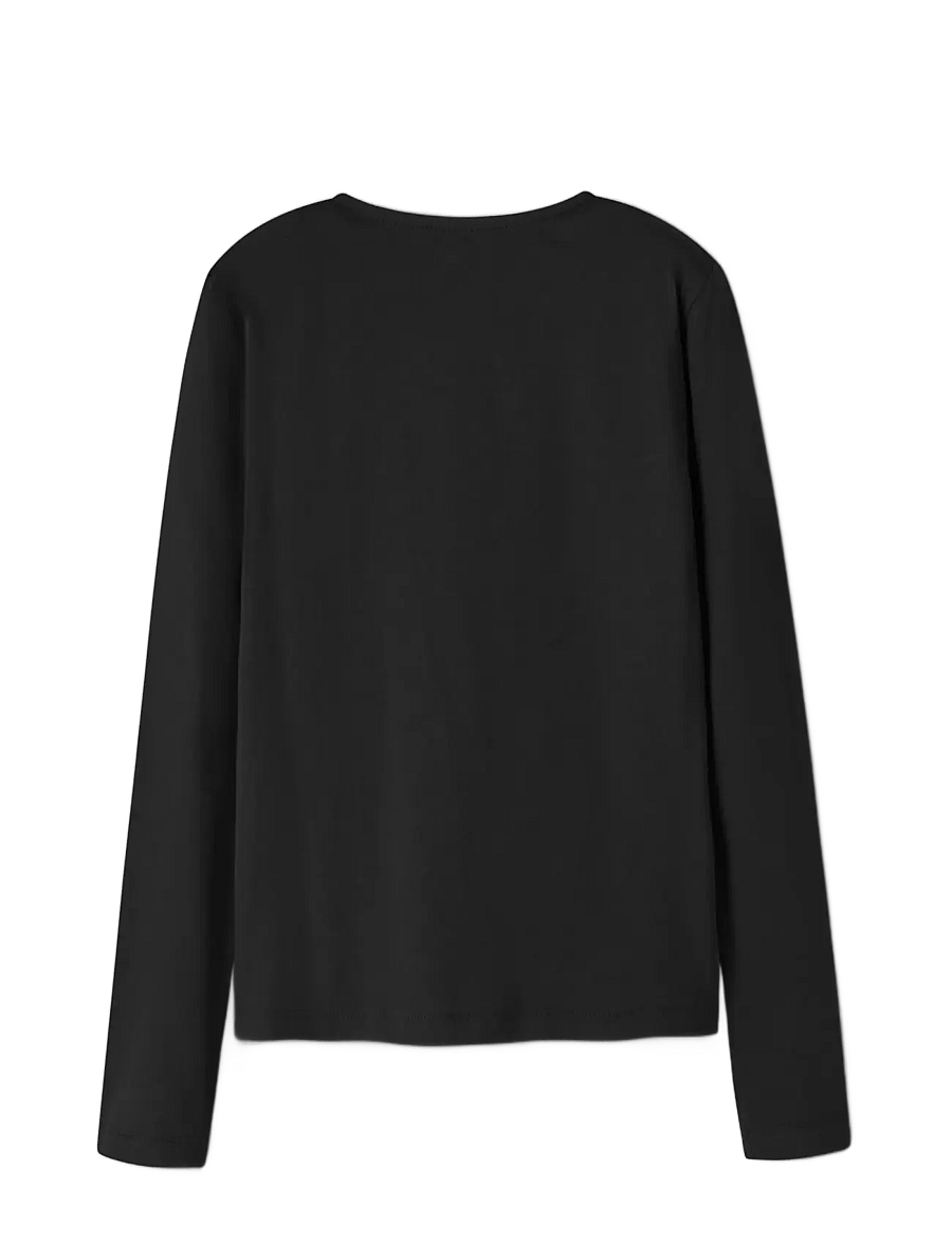 name it - NKFOLENNI LS SLIM TOP BOX - långärmade t-shirts - black - 1
