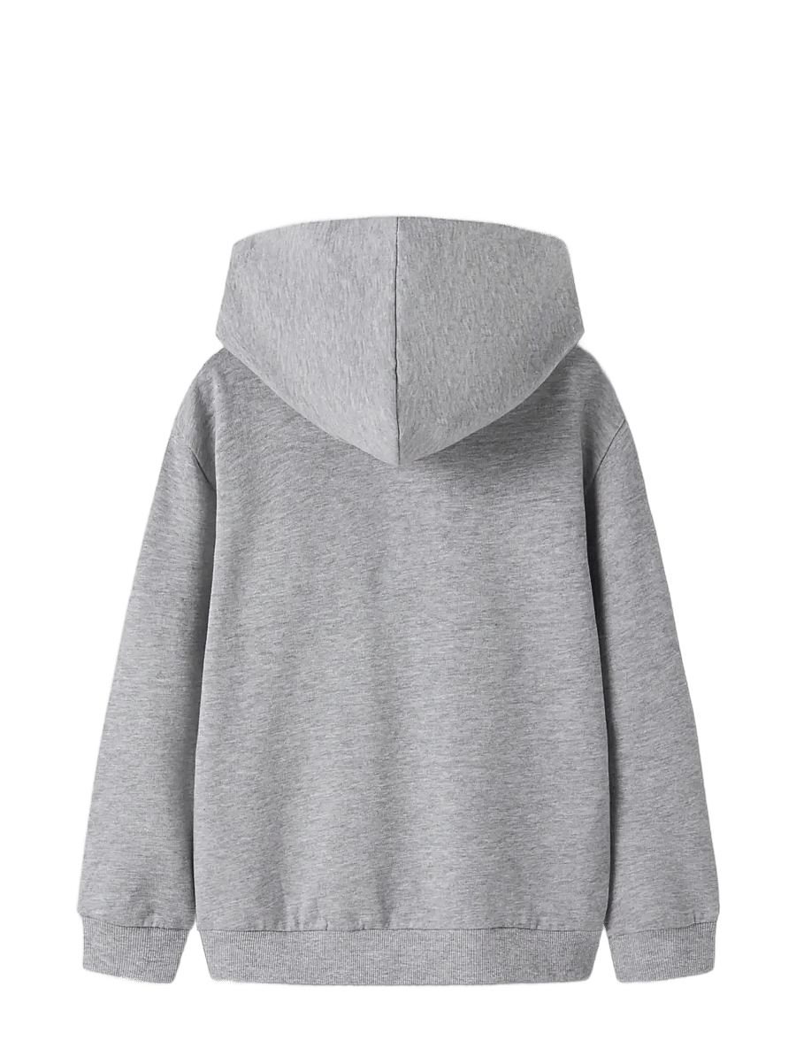 name it - NKMOSVALD LS NREG SWEAT WH BRU BOX - huvtröjor - grey melange - 1