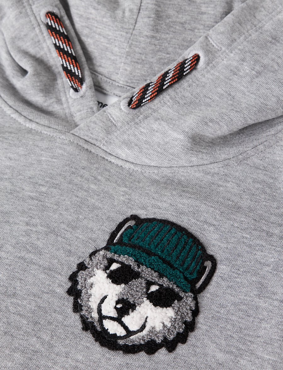 name it - NKMOSVALD LS NREG SWEAT WH BRU BOX - huvtröjor - grey melange - 3