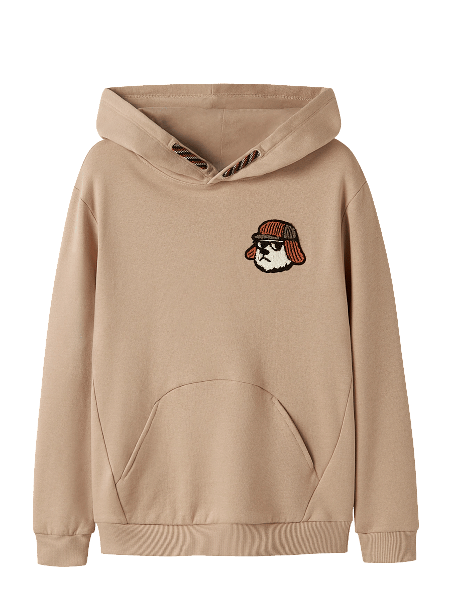 name it - NKMOSVALD LS NREG SWEAT WH BRU BOX - huvtröjor - sesame - 0