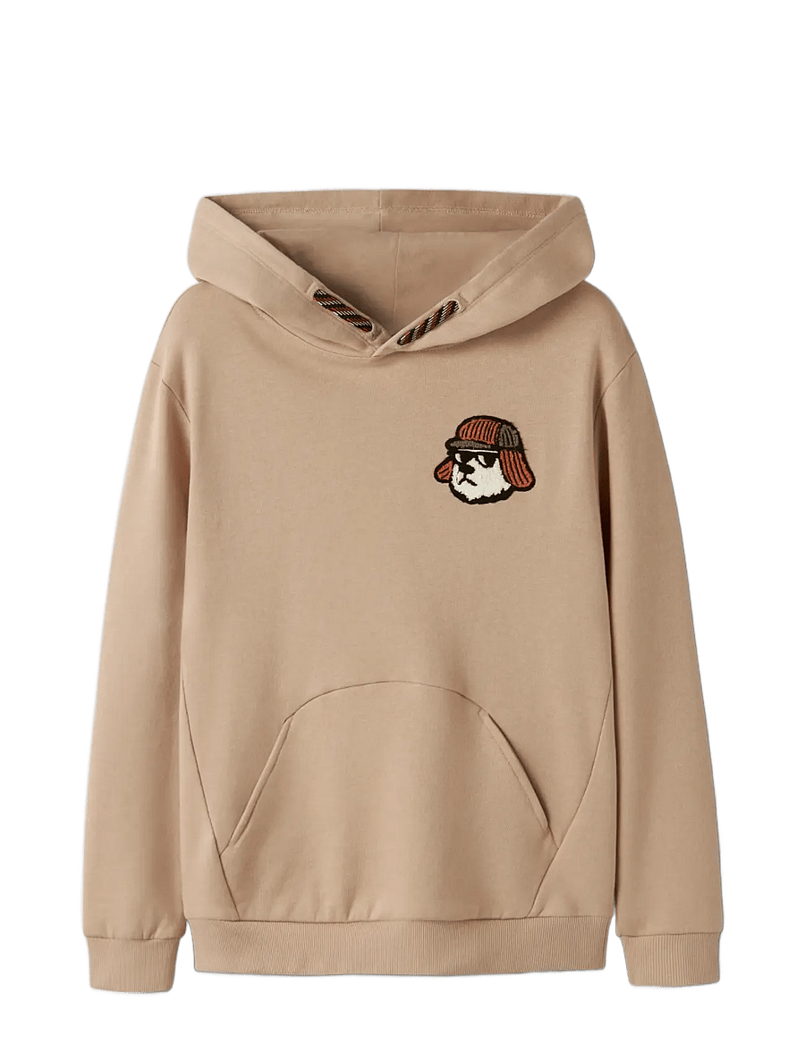 name it - NKMOSVALD LS NREG SWEAT WH BRU BOX - huvtröjor - sesame - 2