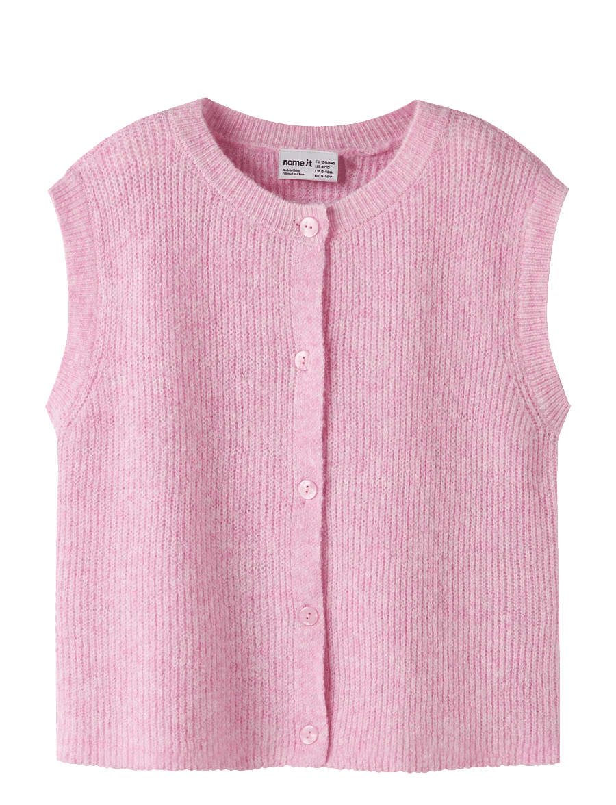 name it - NKFOANJA LOOSE KNIT VEST - westen - begonia pink - 0