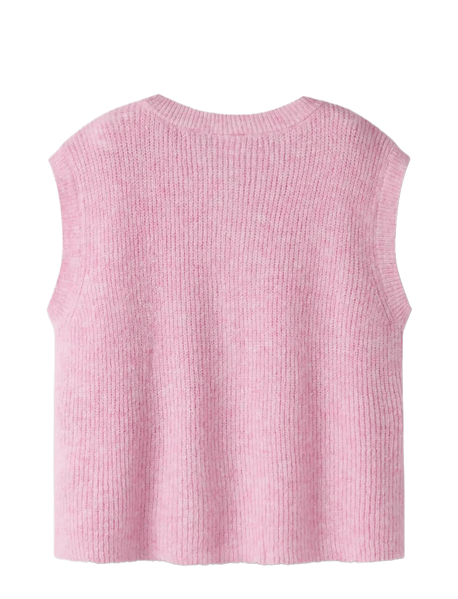 name it - NKFOANJA LOOSE KNIT VEST - westen - begonia pink - 1