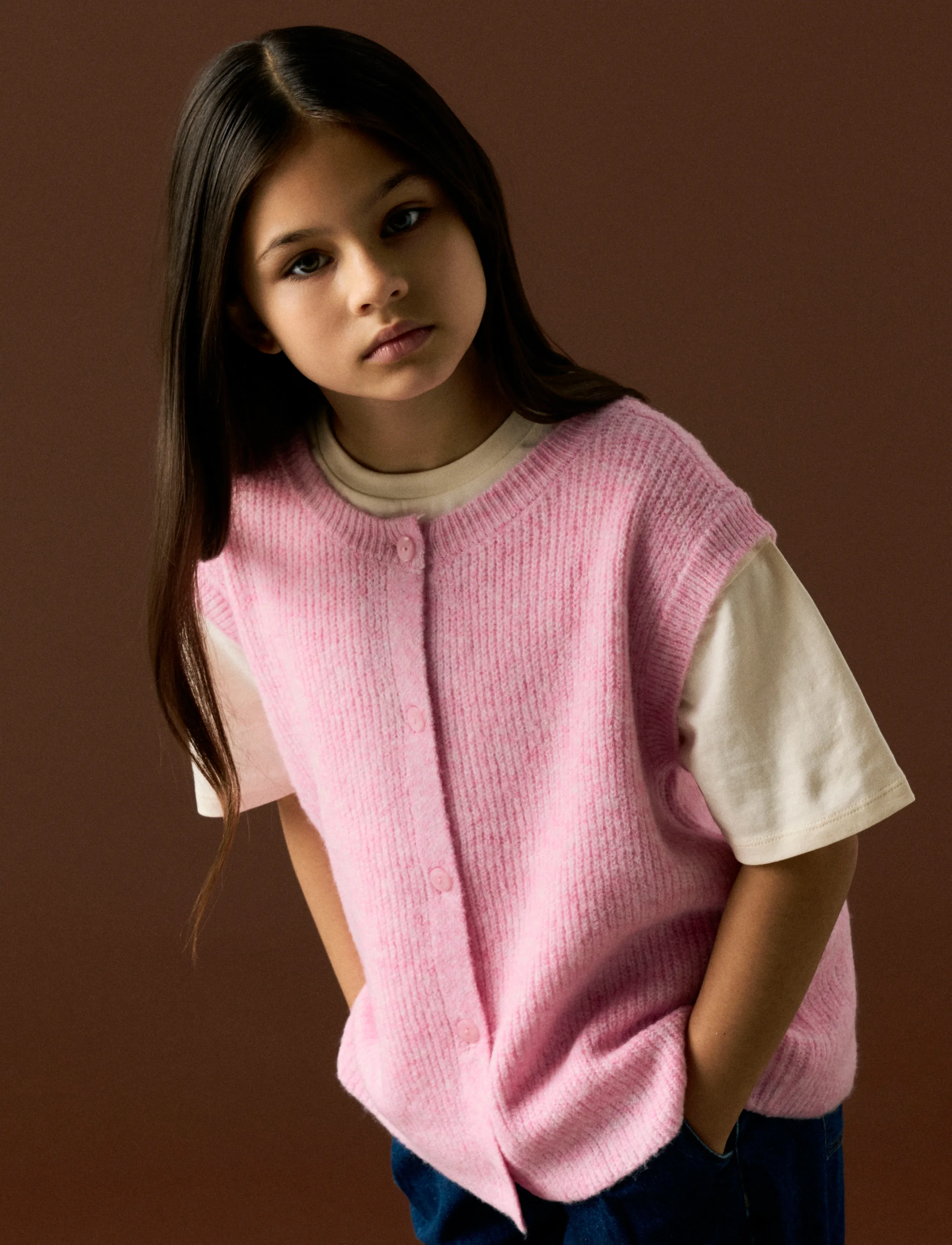 name it - NKFOANJA LOOSE KNIT VEST - westen - begonia pink - 3