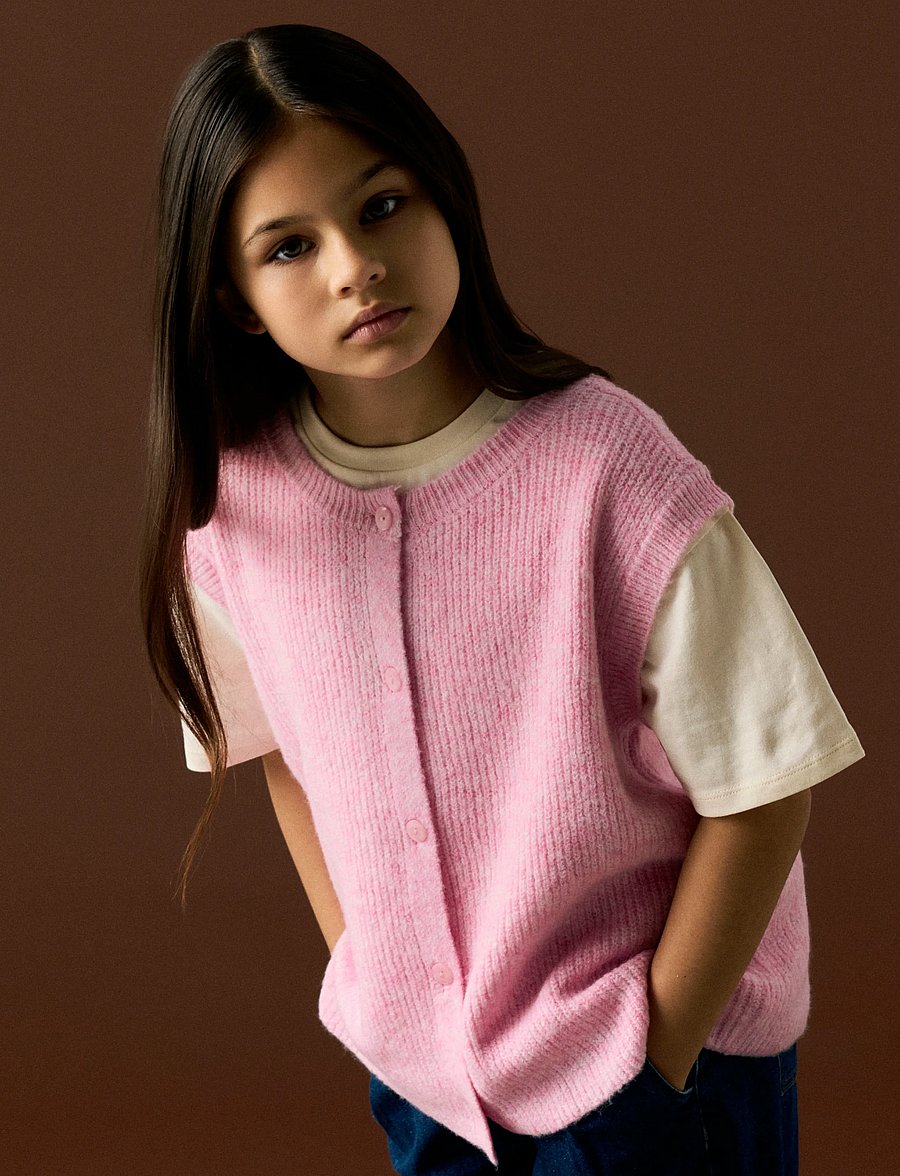 name it - NKFOANJA LOOSE KNIT VEST - westen - begonia pink - 3