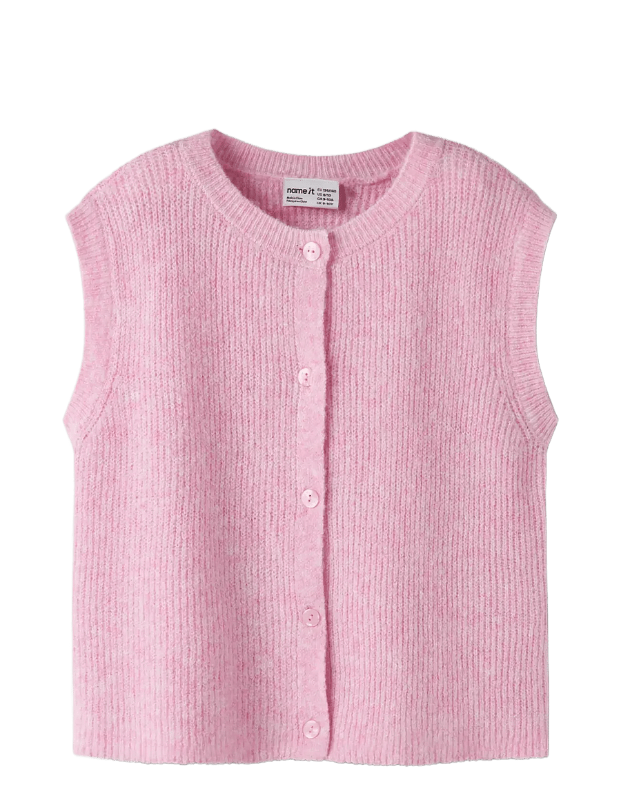 name it - NKFOANJA LOOSE KNIT VEST - westen - begonia pink - 2