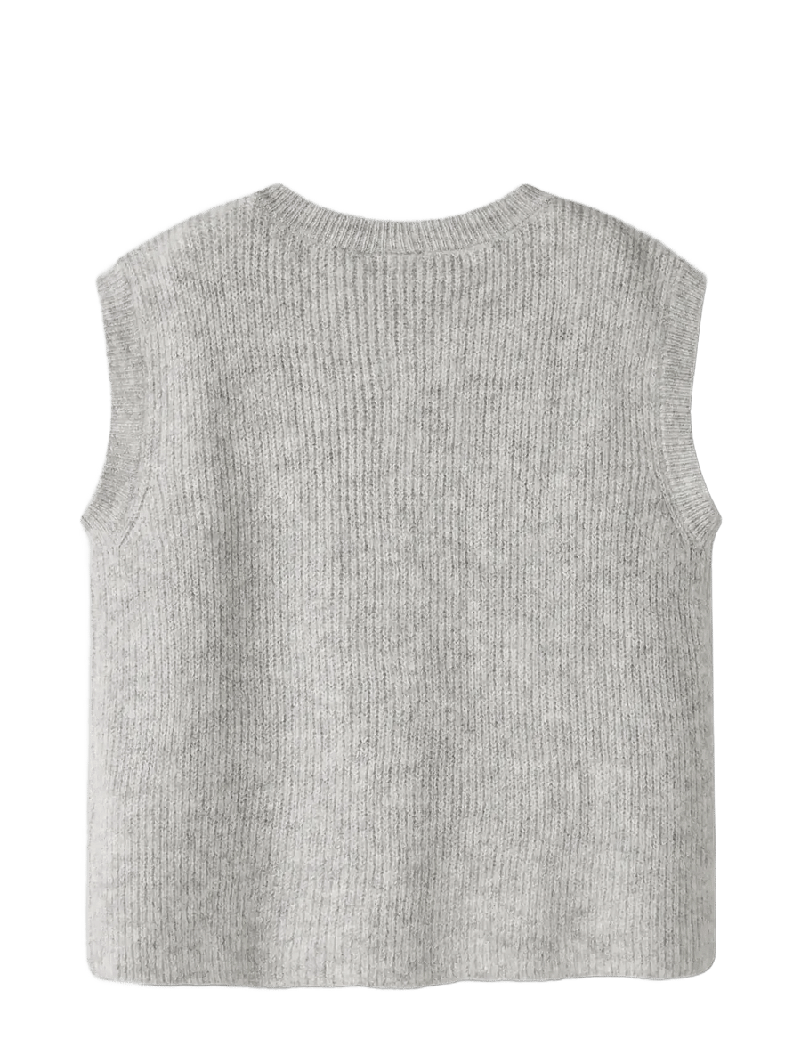 name it - NKFOANJA LOOSE KNIT VEST - westen - grey melange - 1