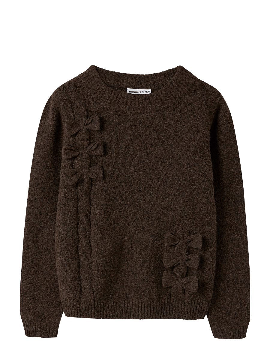 name it - NKFOJESMI LS KNIT - stickade tröjor - chocolate plum - 0