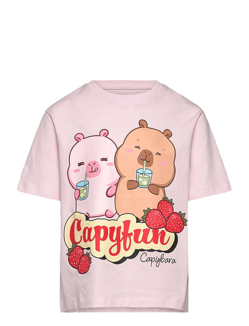name it - NKFABBI CAPYBARA SS NREG TOP LNOOS SKY - kortärmade t-shirts - cradle pink - 0