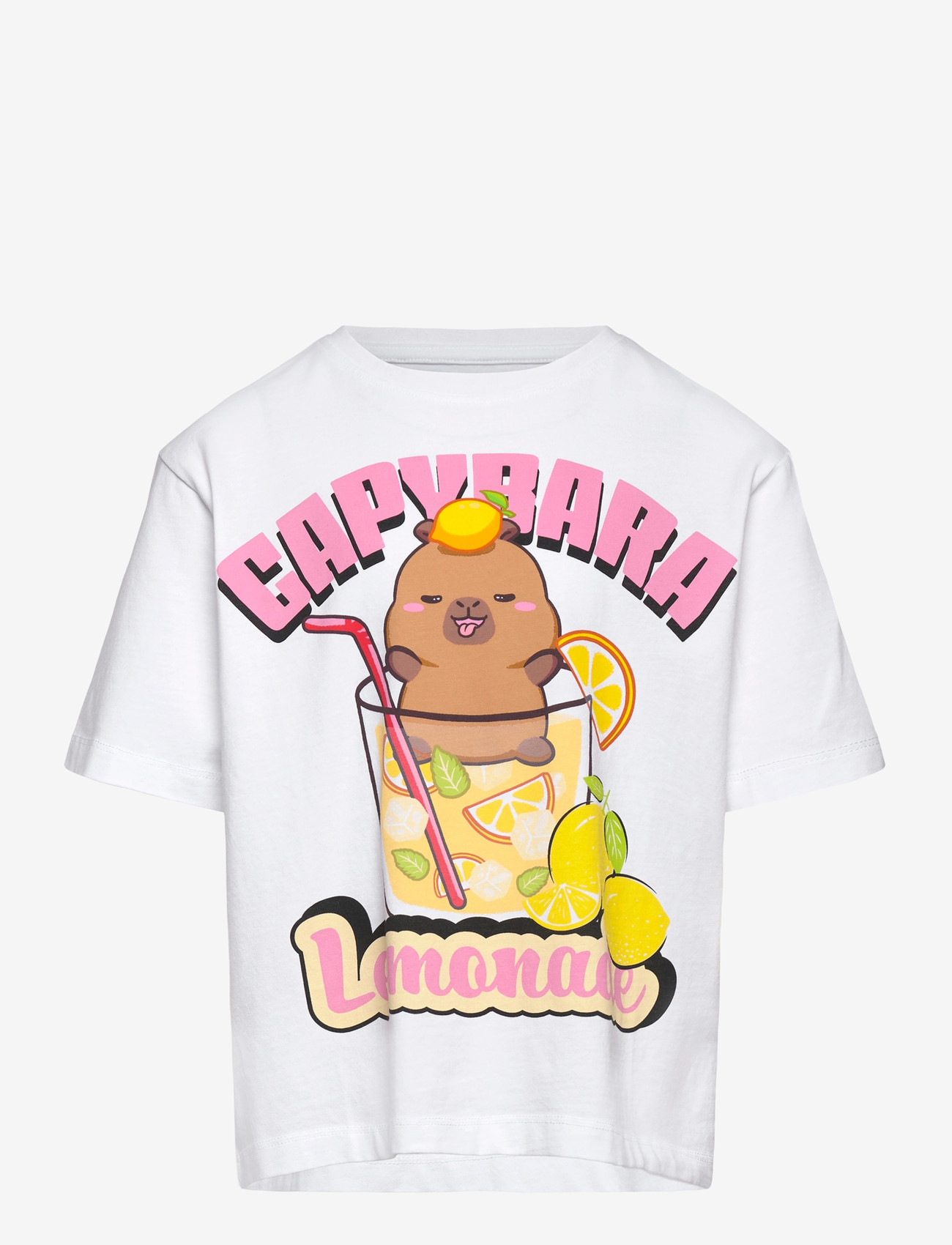 name it - NKFABINA CAPYBARA SS NREG TOP LNOOS SKY - short-sleeved t-shirts - bright white - 0