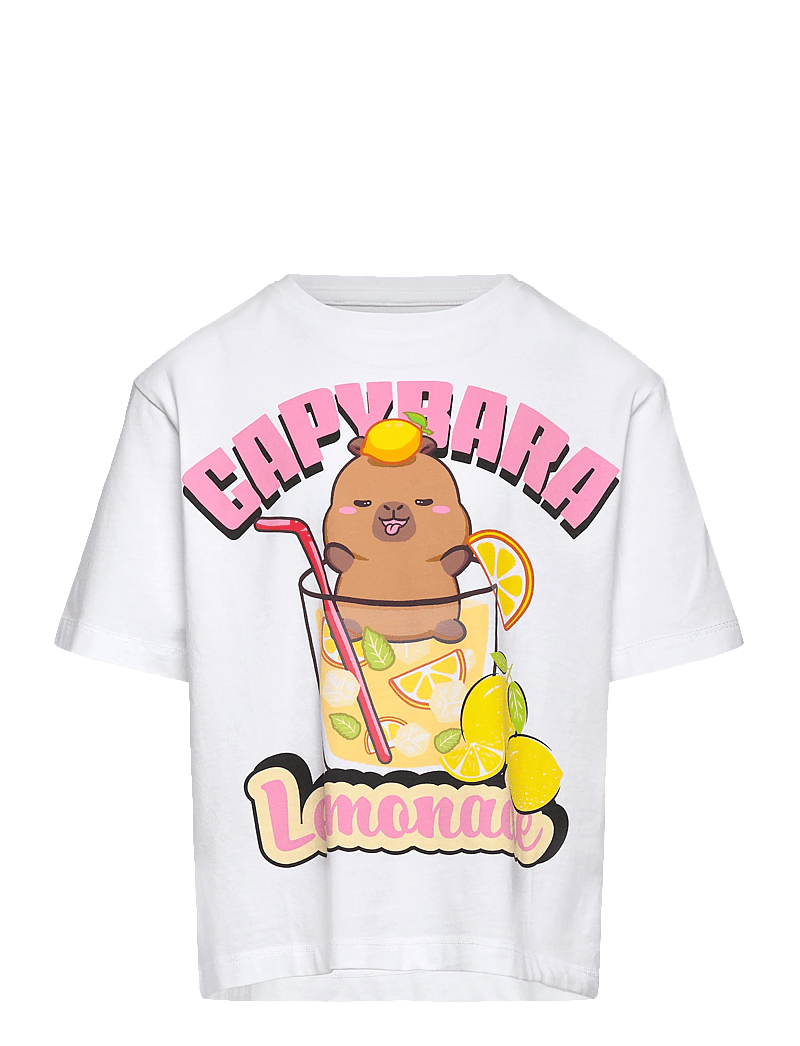 name it - NKFABINA CAPYBARA SS NREG TOP LNOOS SKY - short-sleeved t-shirts - bright white - 0