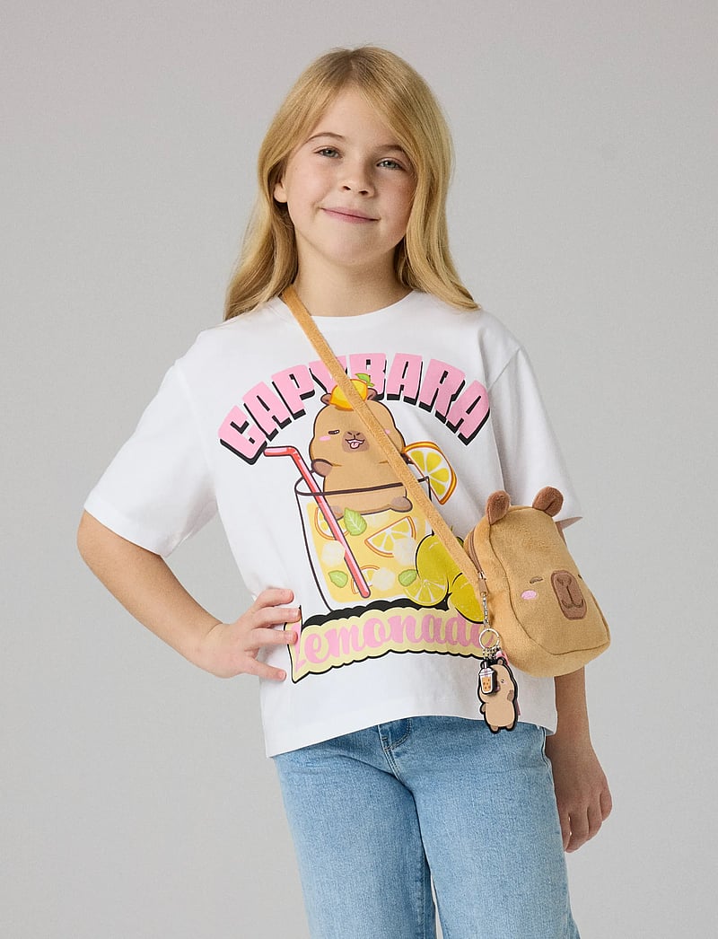 name it - NKFABINA CAPYBARA SS NREG TOP LNOOS SKY - short-sleeved t-shirts - bright white - 4