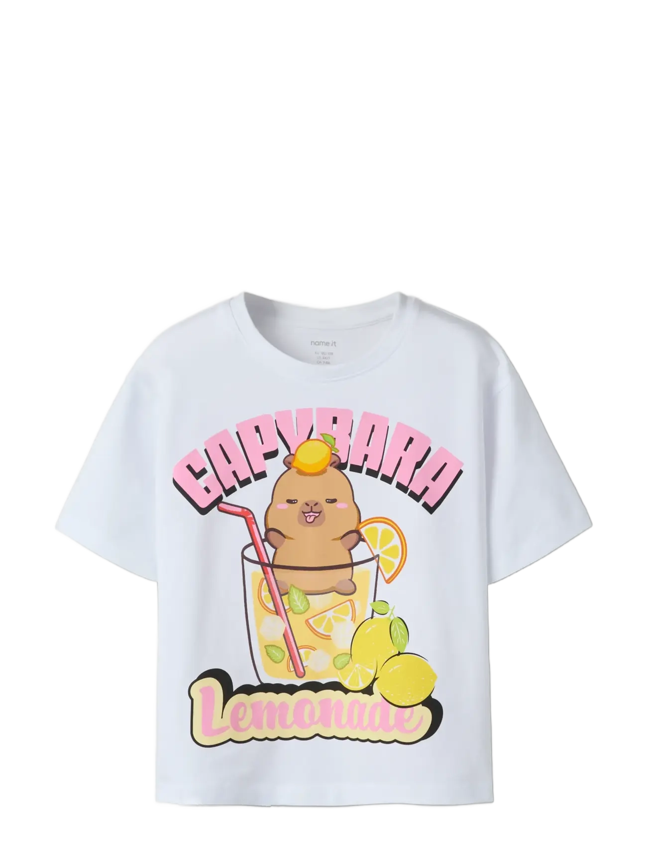 name it - NKFABINA CAPYBARA SS NREG TOP LNOOS SKY - kortærmede t-shirts - bright white - 2