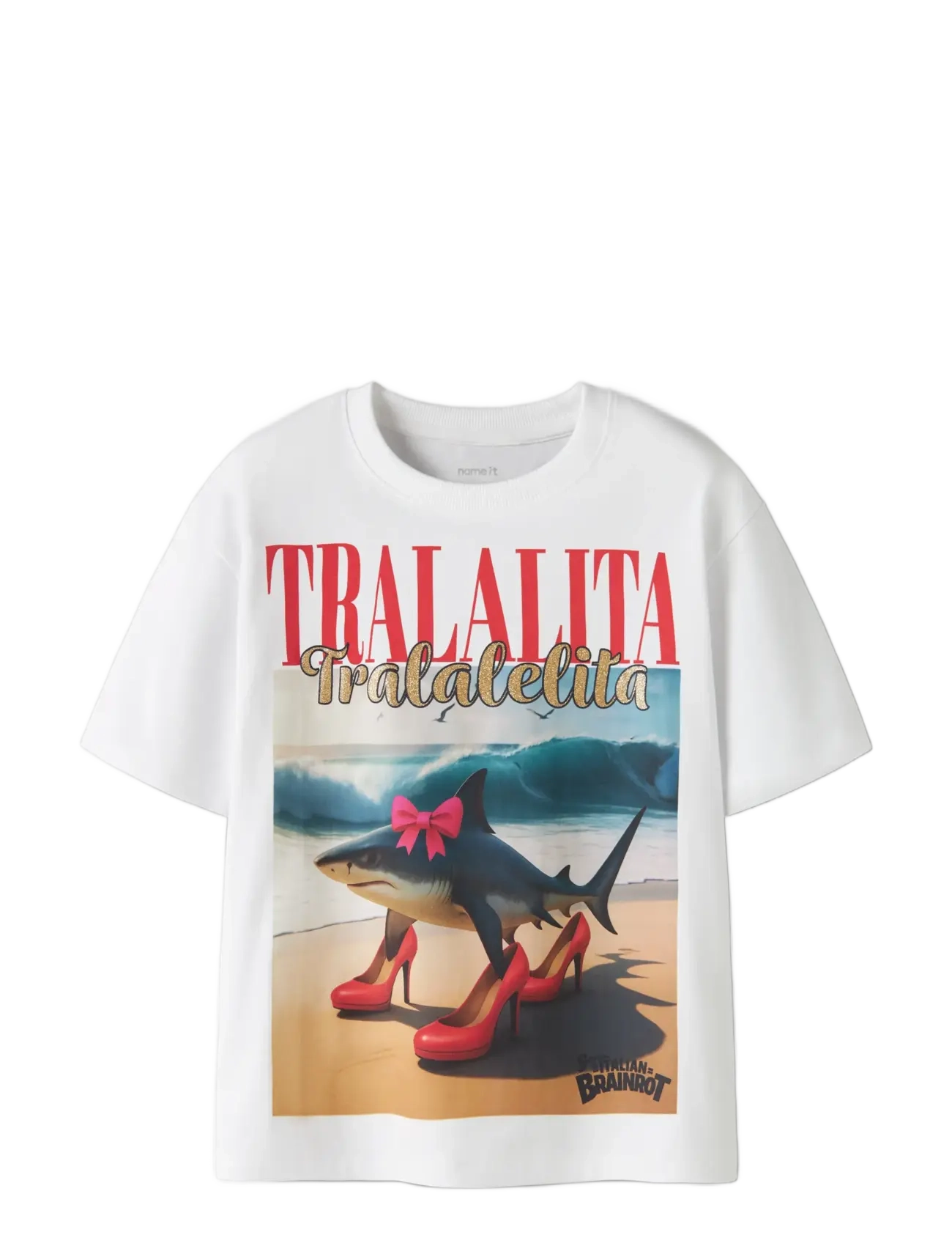 name it - NKFADESSA BRAINR SS NREG TOP LNOOS VDE - kortærmede t-shirts - bright white - 2