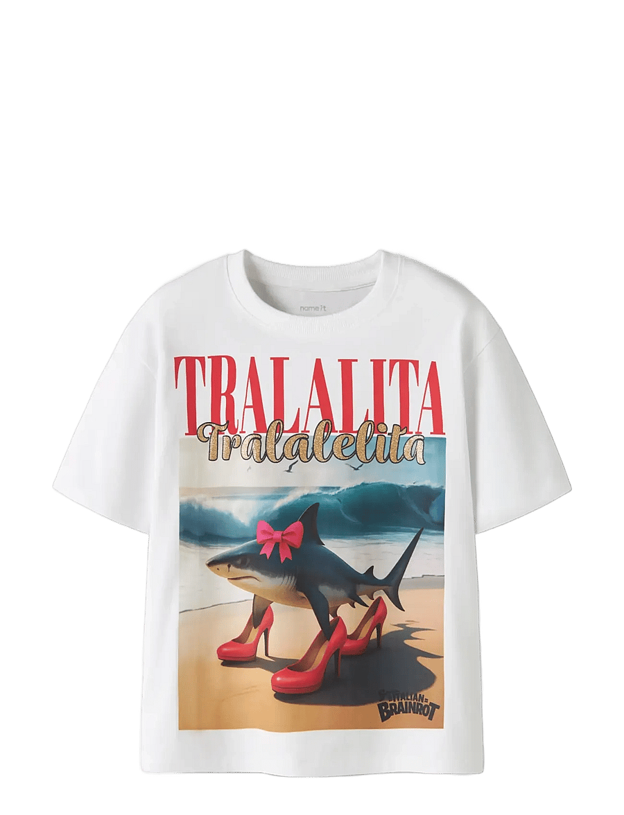 name it - NKFADESSA BRAINR SS NREG TOP LNOOS VDE - kortærmede t-shirts - bright white - 2