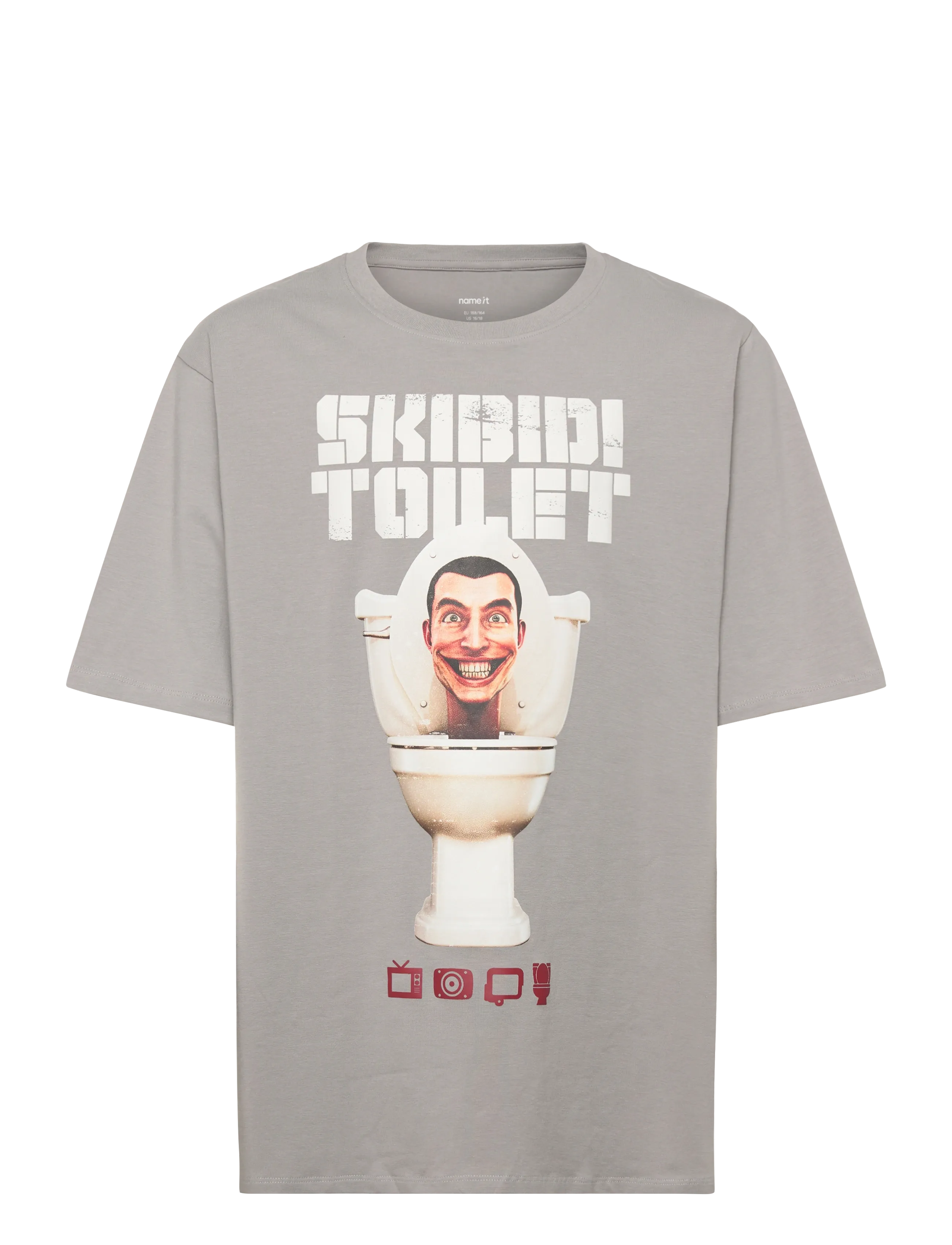 name it NKMARVIS SKIBIDI SS NREG TOP LNOOS VDE - Oberteile & T-Shirts - ULTIMATE GREY / grey