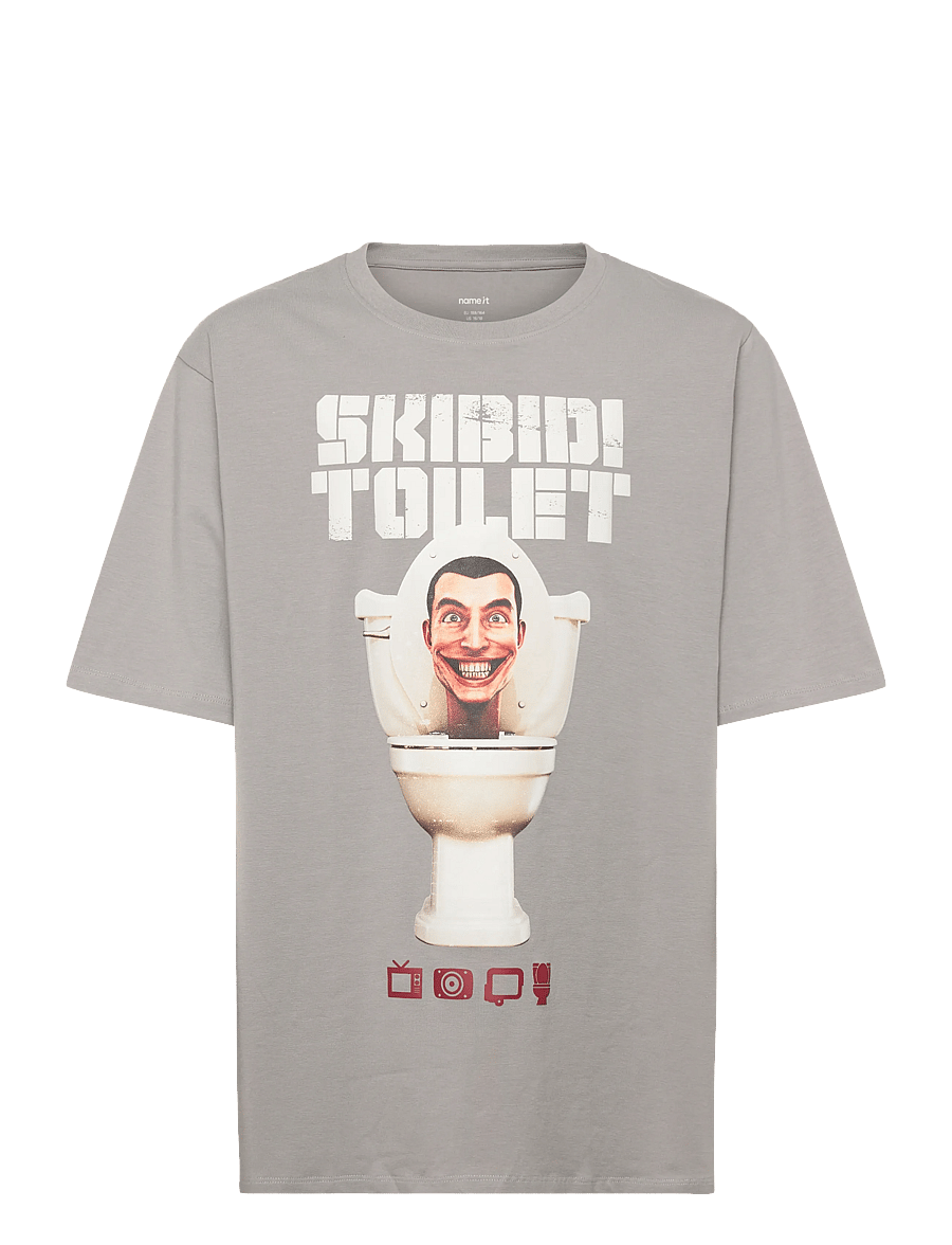 name it - NKMARVIS SKIBIDI SS NREG TOP LNOOS VDE - kortærmede t-shirts - ultimate grey - 0