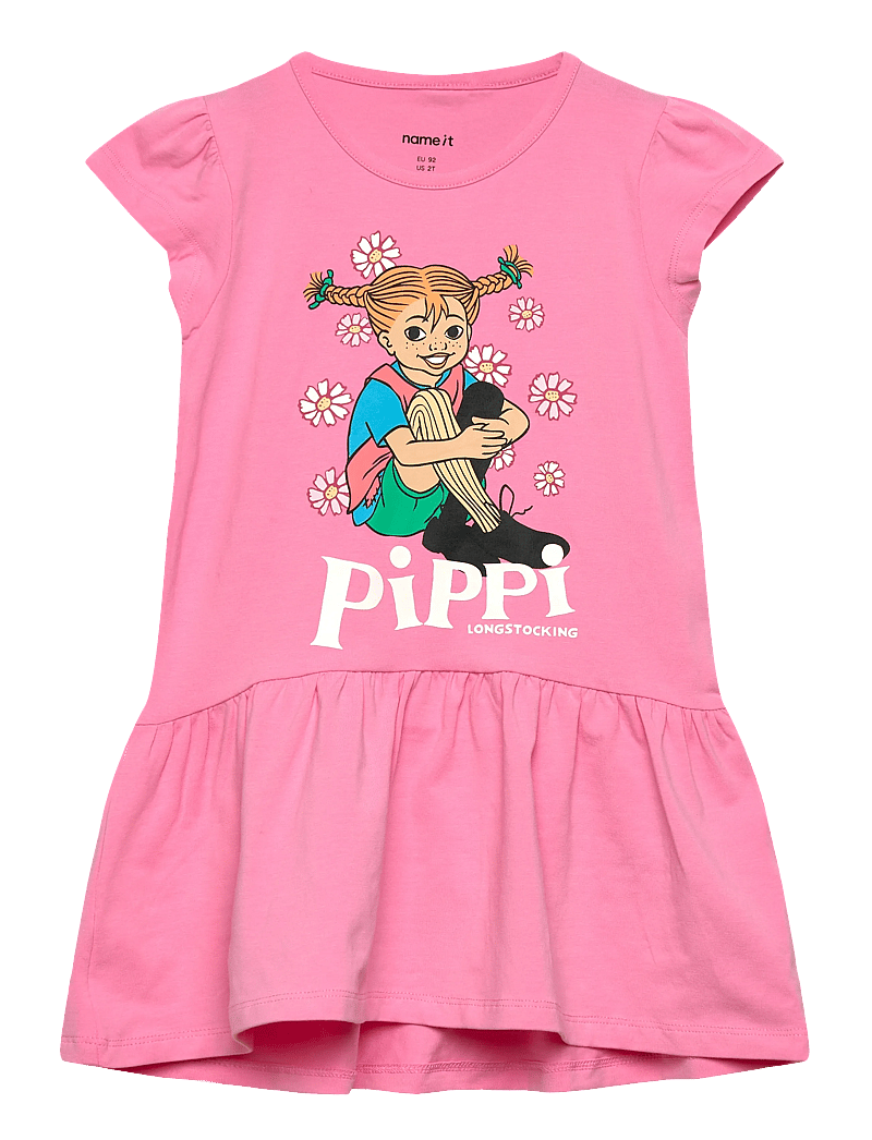 name it - NMFAMEA PIPPI SS DRESS SKY - kurzärmelige babykleider - pink drink - 0