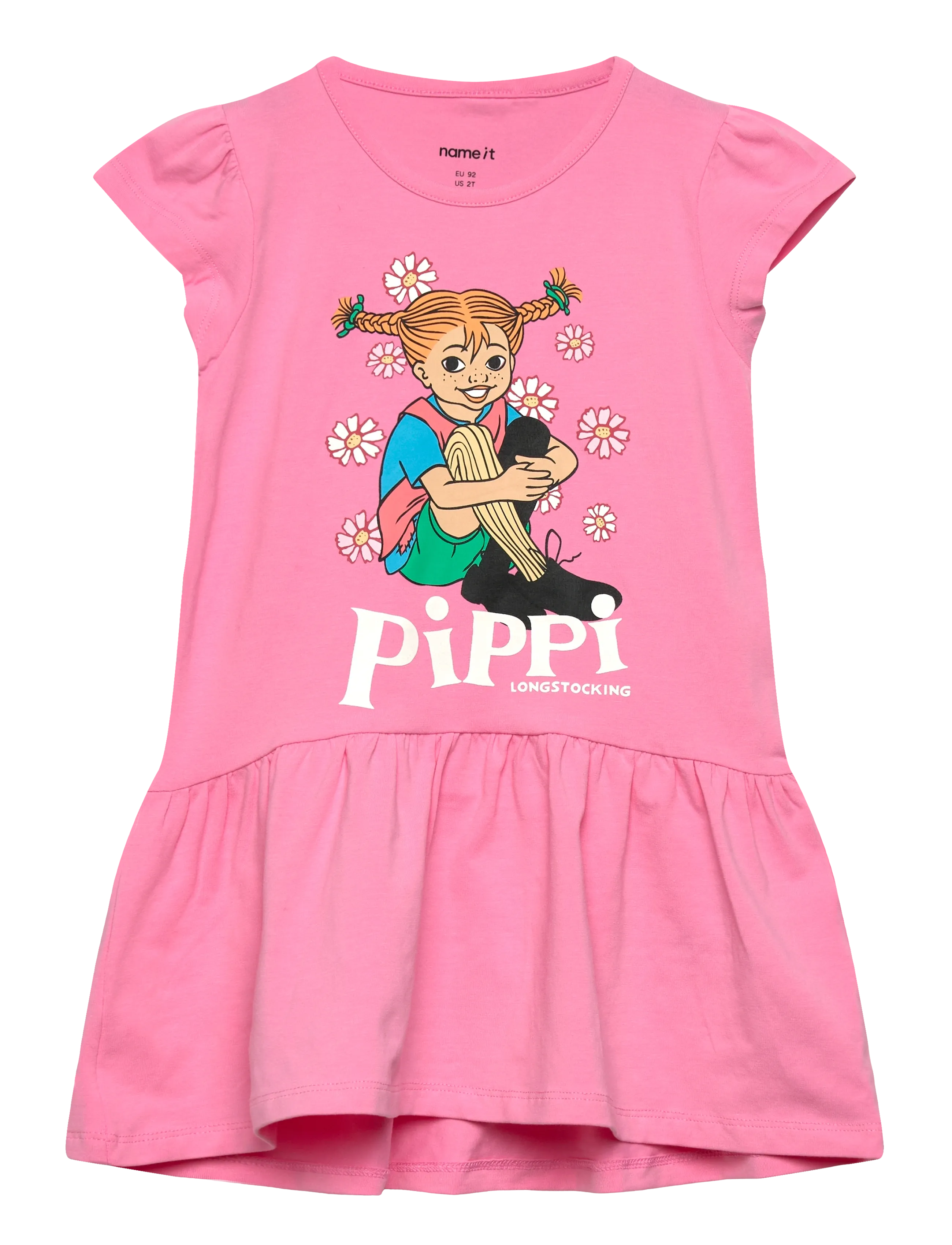 name it NMFAMEA PIPPI SS DRESS SKY - Kjoler & Nederdele - PINK DRINK / pink/rose