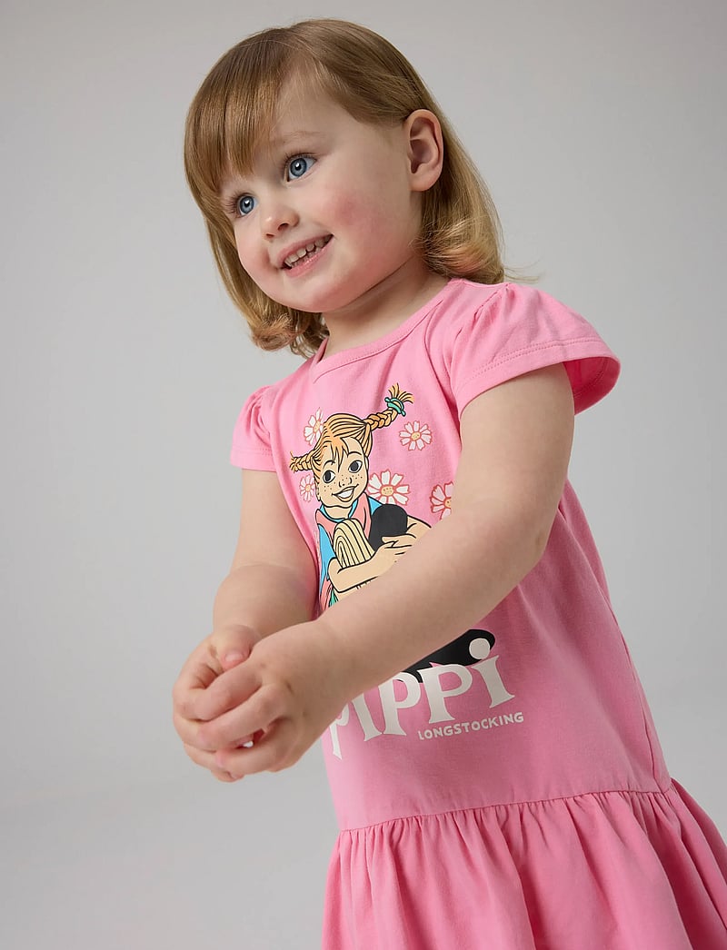 name it - NMFAMEA PIPPI SS DRESS SKY - kurzärmelige babykleider - pink drink - 2