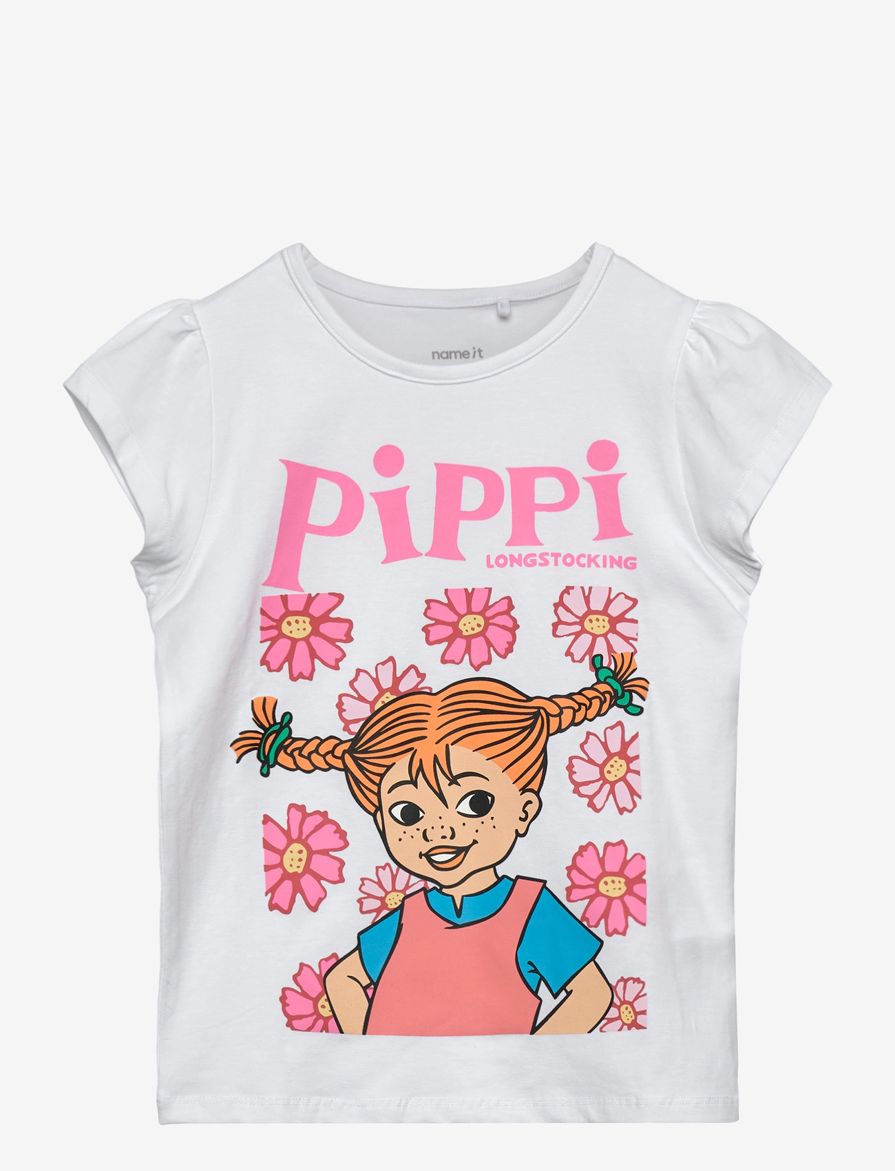name it - NMFAMENA PIPPI SS TOP SKY - kortærmede t-shirts - bright white - 0