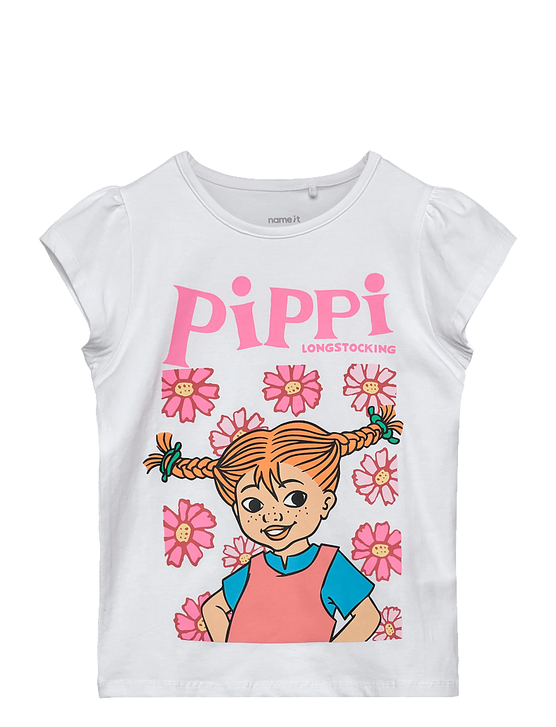 name it - NMFAMENA PIPPI SS TOP SKY - kurzärmelige - bright white - 0