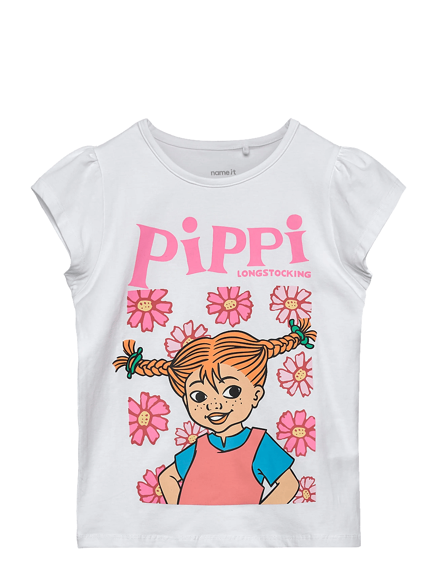 name it - NMFAMENA PIPPI SS TOP SKY - kurzärmelige - bright white - 0