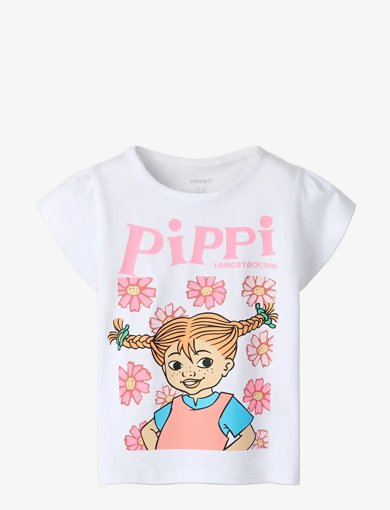 name it - NMFAMENA PIPPI SS TOP SKY - kortærmede t-shirts - bright white - 2