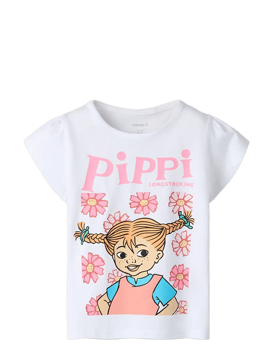 name it - NMFAMENA PIPPI SS TOP SKY - kurzärmelige - bright white - 2