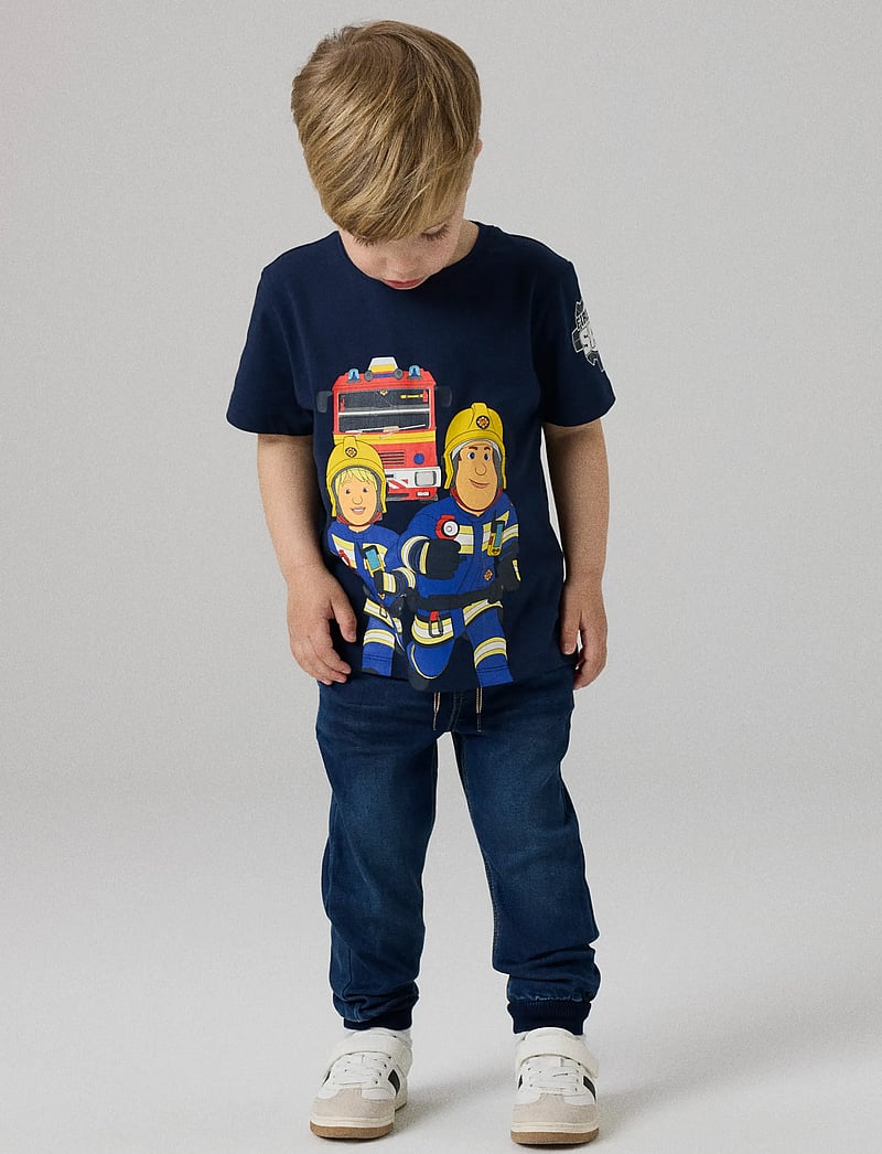 name it - NMMARSON FIREMAN SS NREG TOP BOX MAT - stutterma bolir - navy blazer - 2