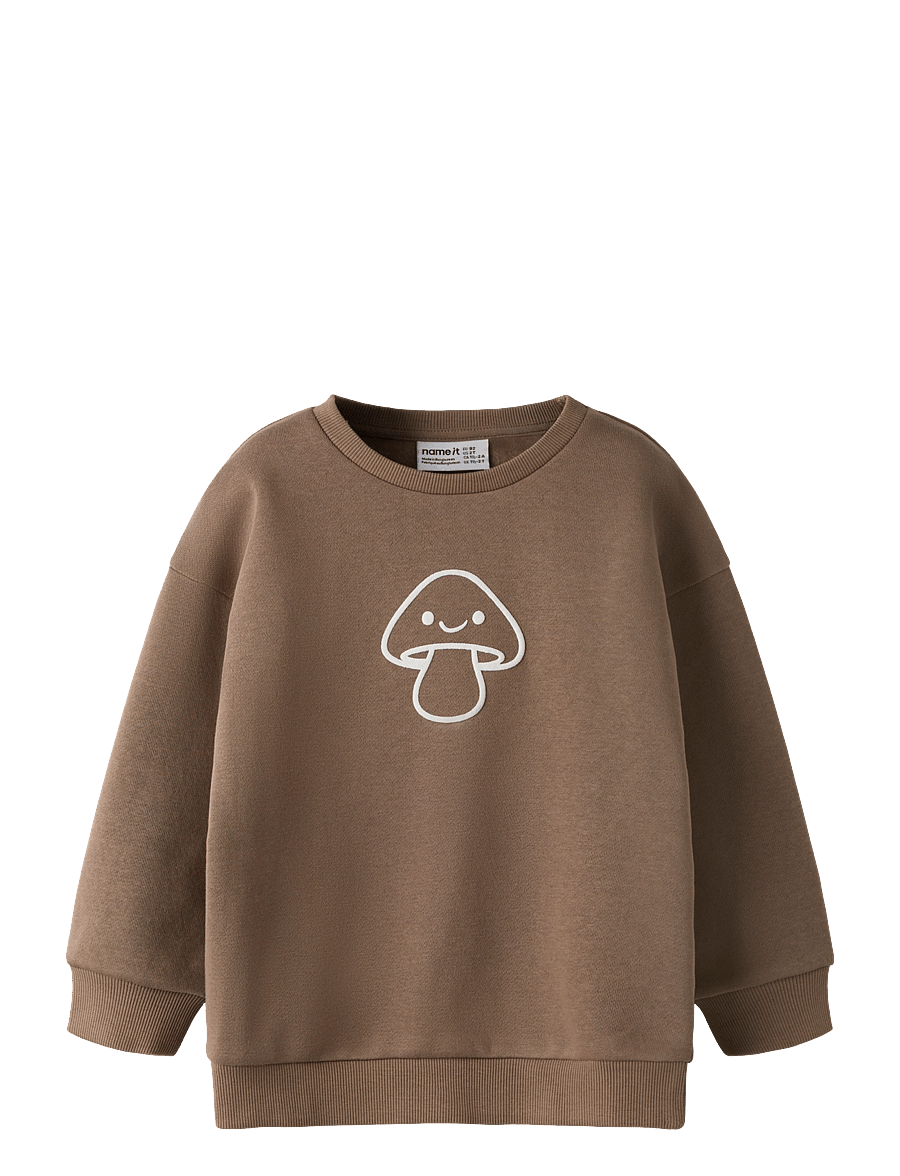 name it - NMNRILEY LS RLX SWEAT BRU NOOS - sweatshirts - brown lentil - 0
