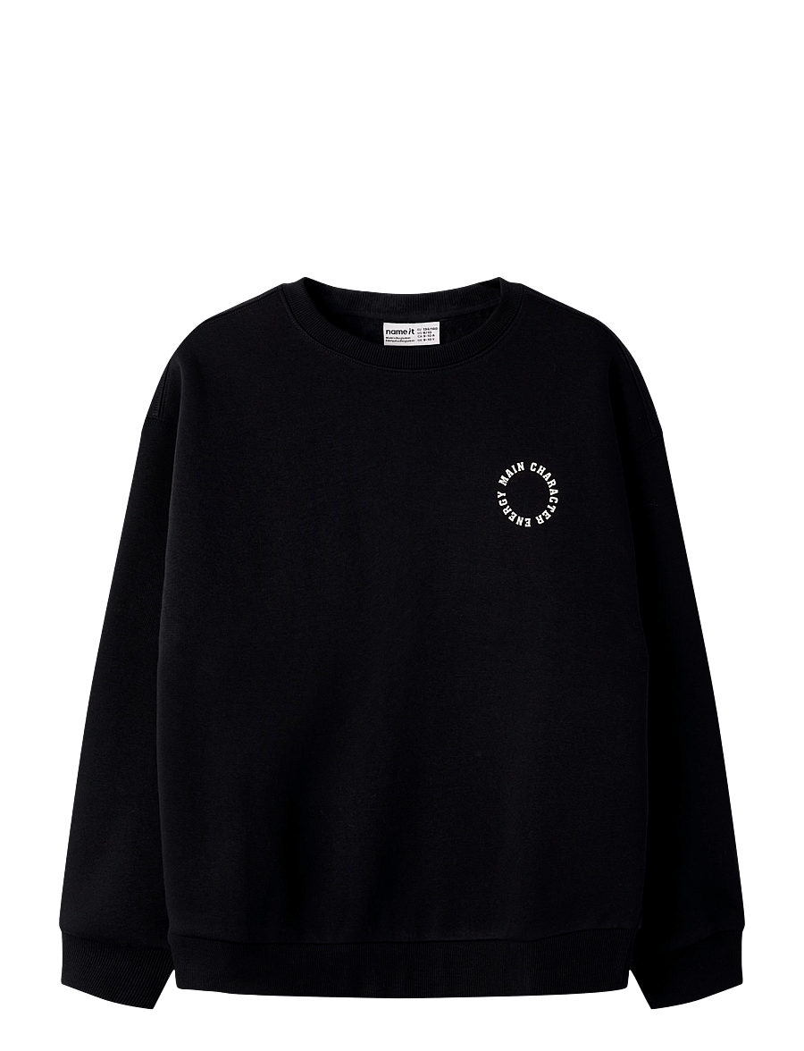 name it - NKFRIA LS RLX SWEAT BRU NOOS - sweatshirts - black - 0