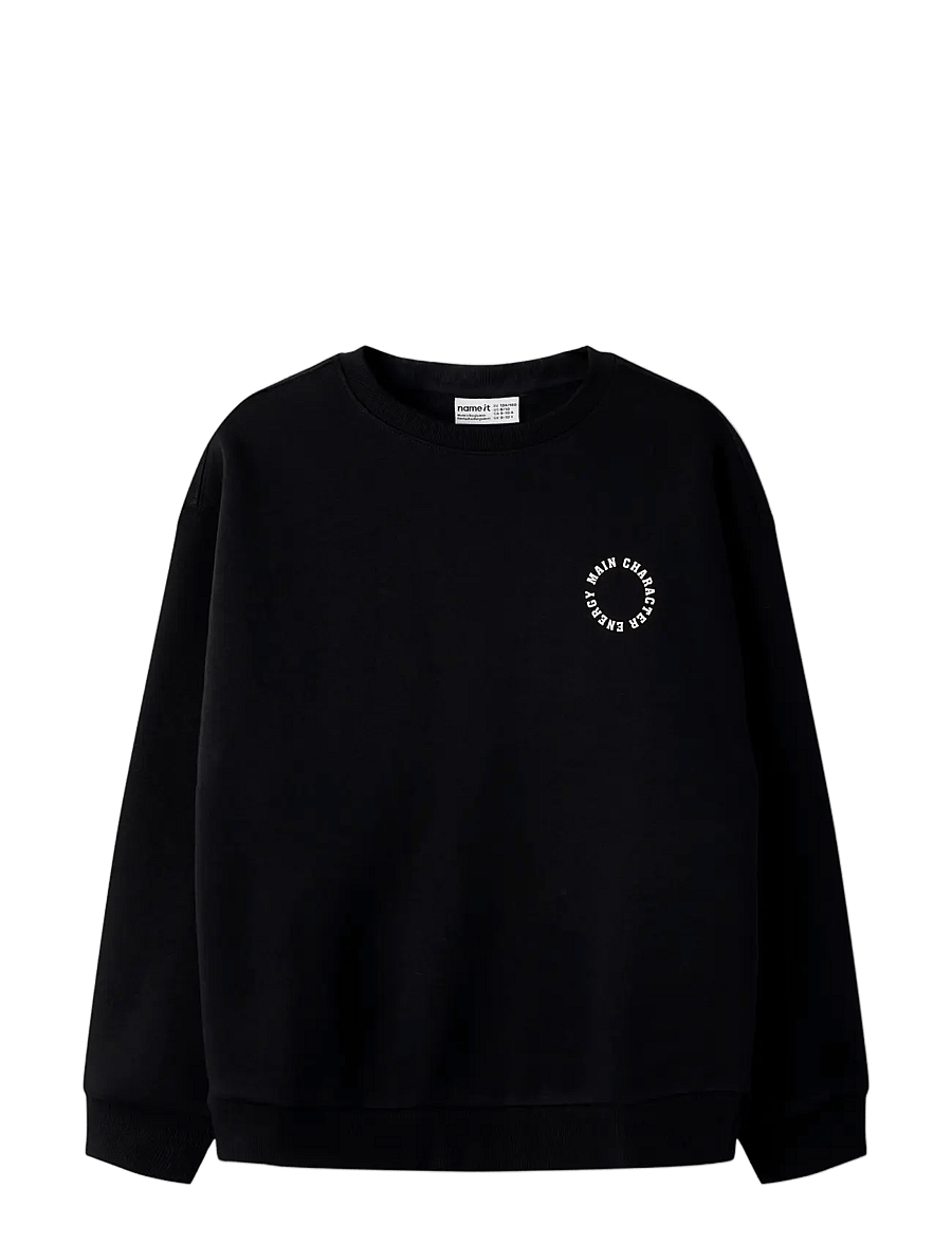 name it - NKFRIA LS RLX SWEAT BRU NOOS - sweatshirts - black - 2