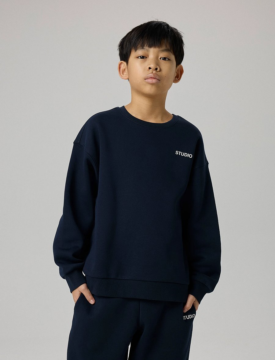 name it - NKMRIO LS RLX SWEAT BRU NOOS - dressipluusid - dark sapphire - 4