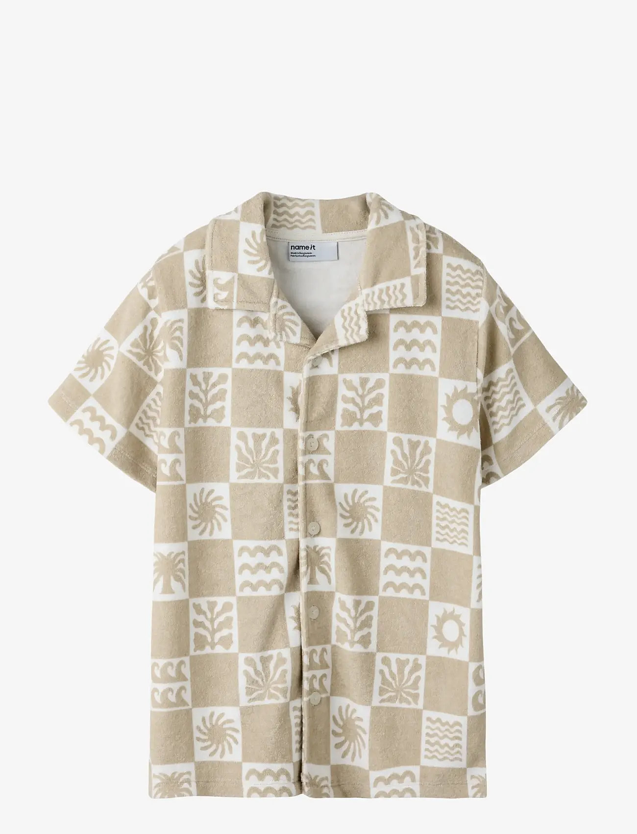name it - NKMHERWIN SS TERRY SHIRT - short-sleeved shirts - humus - 0