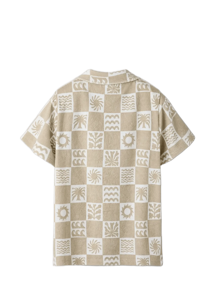name it - NKMHERWIN SS TERRY SHIRT - kurzärmlige hemden - humus - 1