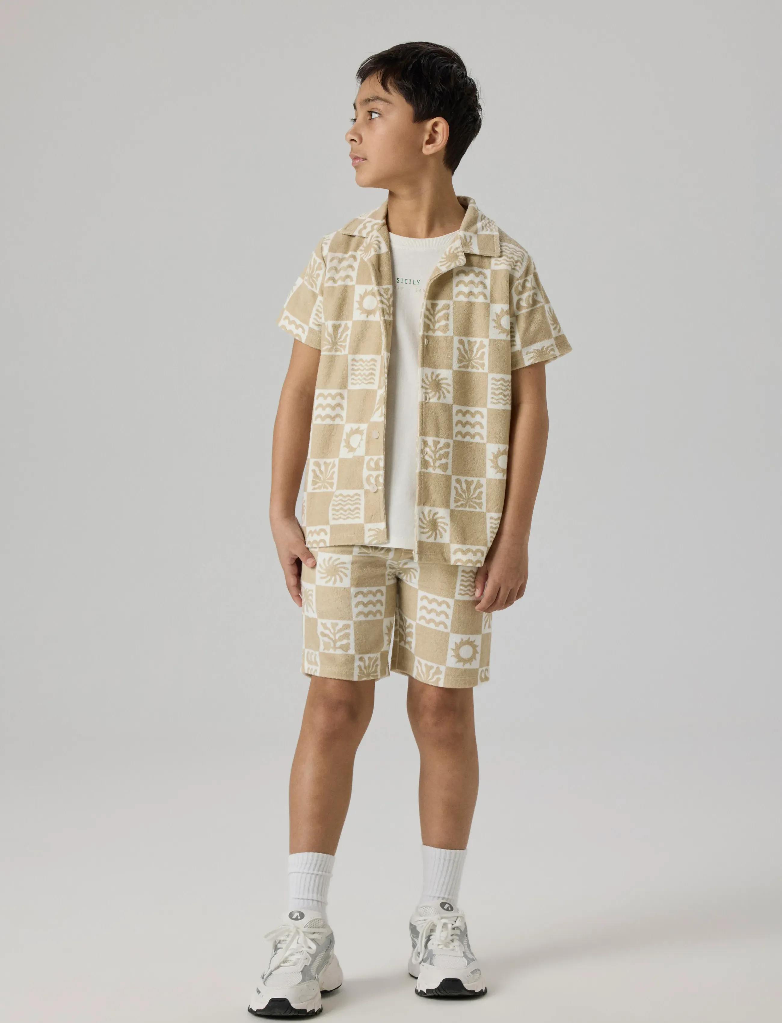 name it - NKMHERWIN SS TERRY SHIRT - lühikeste varrukatega särgid - humus - 2