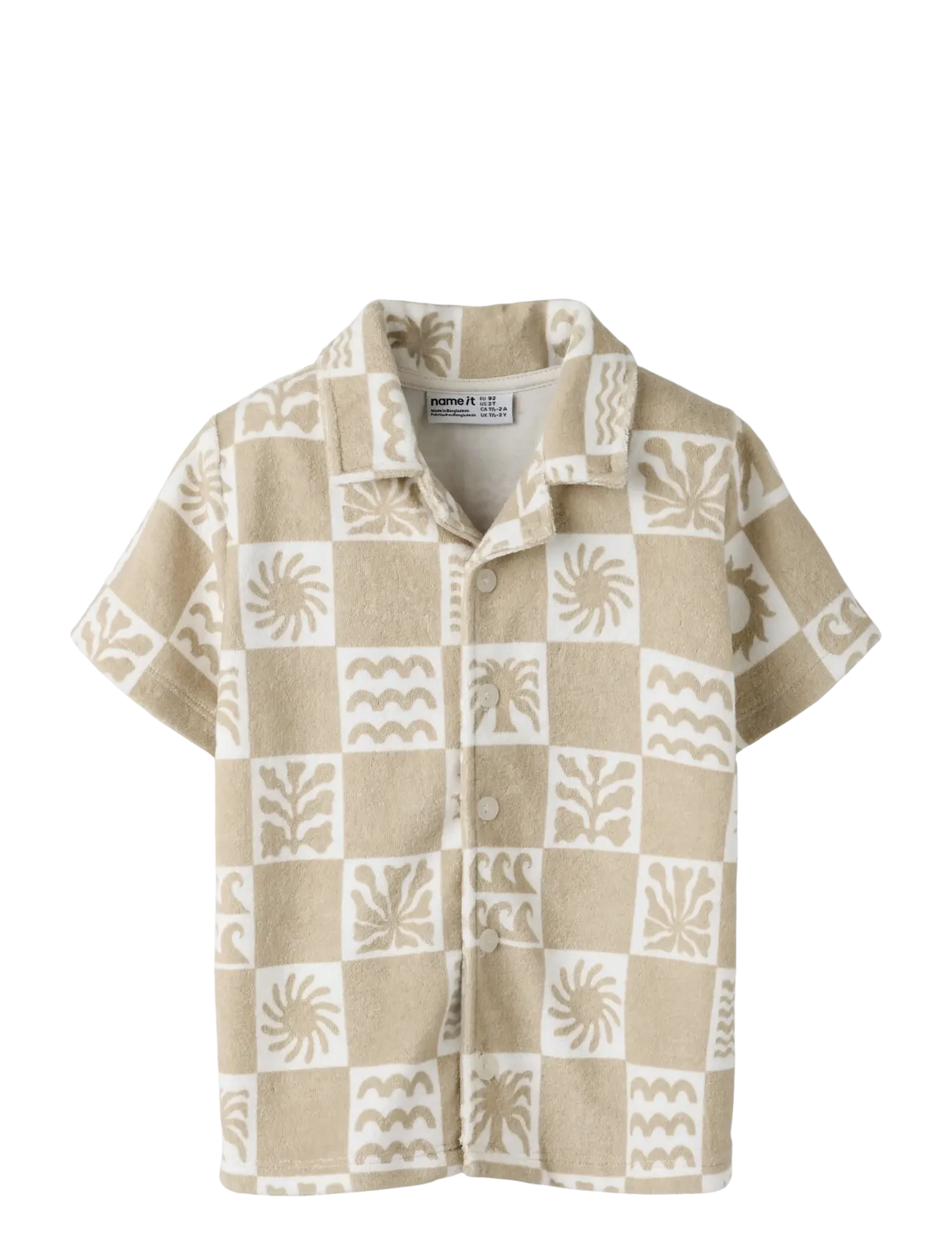 name it NKMHERWIN SS TERRY SHIRT - Kinder 98-134 - HUMUS / beige