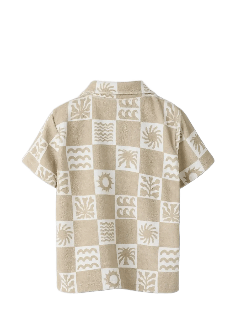 name it - NMMHERWIN SS TERRY SHIRT - marškiniai trumpomis rankovėmis - humus - 1