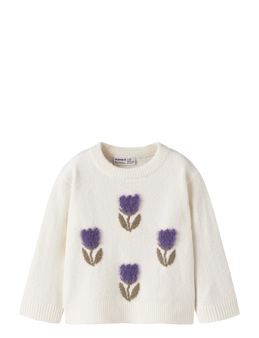 name it - NMFOLGI LS KNIT - antique white - 0
