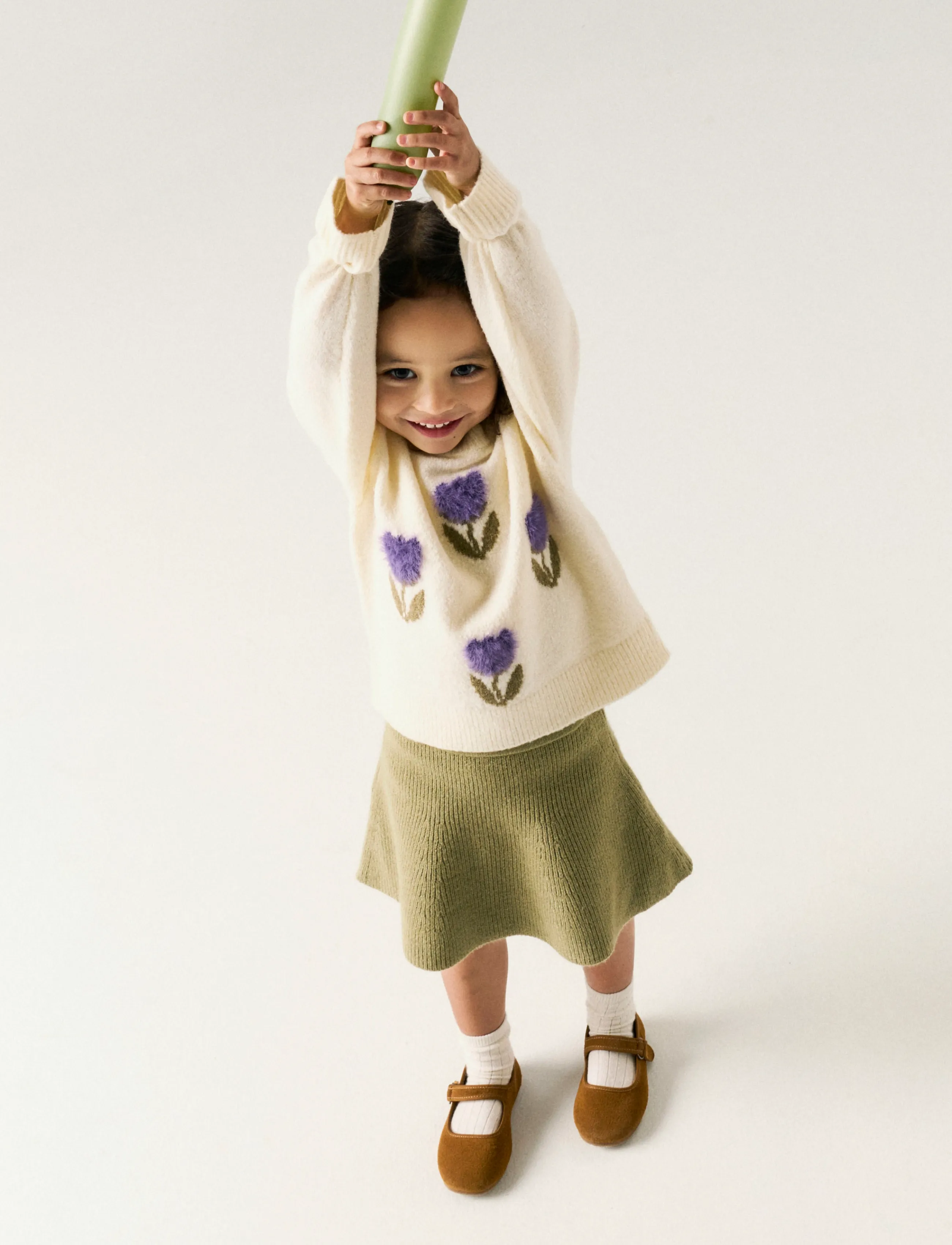 name it - NMFOLGI LS KNIT - antique white - 2