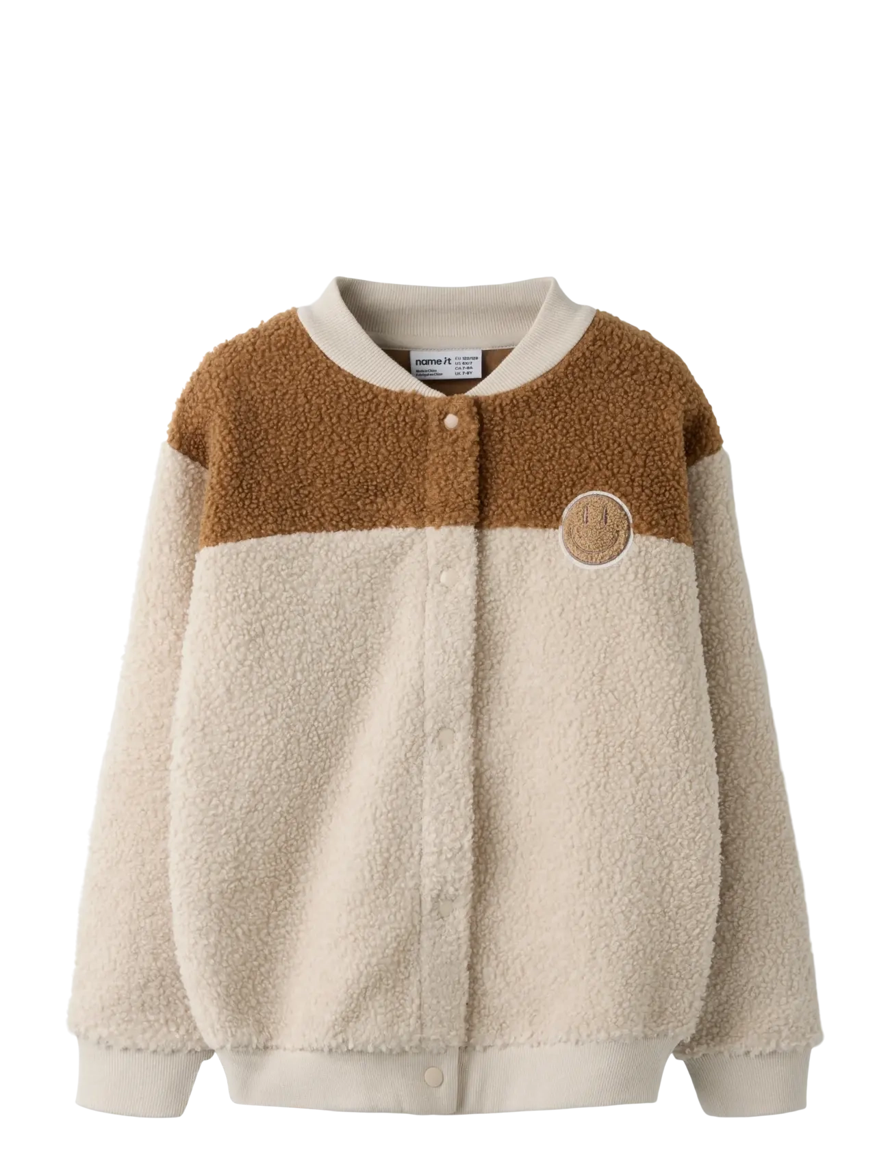 name it NKNBALLAS LS NREG TEDDY CARD - Fliisjakid - PUMICE STONE / cream