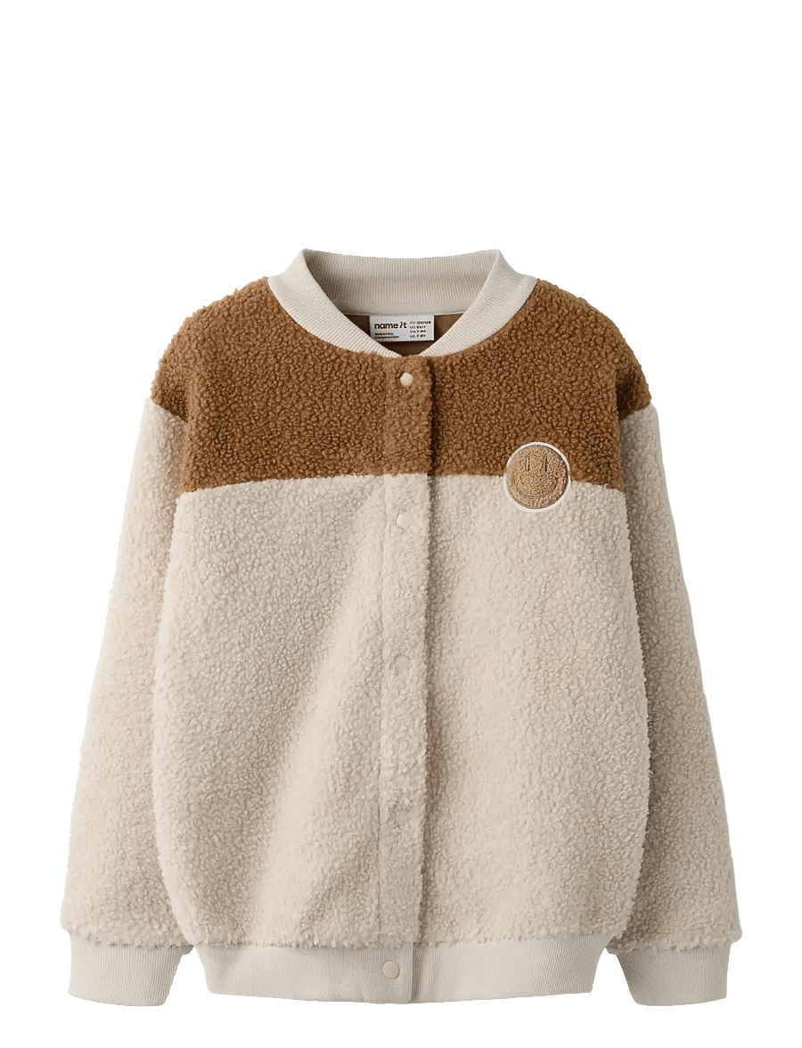 name it - NKNBALLAS LS NREG TEDDY CARD - fleecejakker - pumice stone - 1