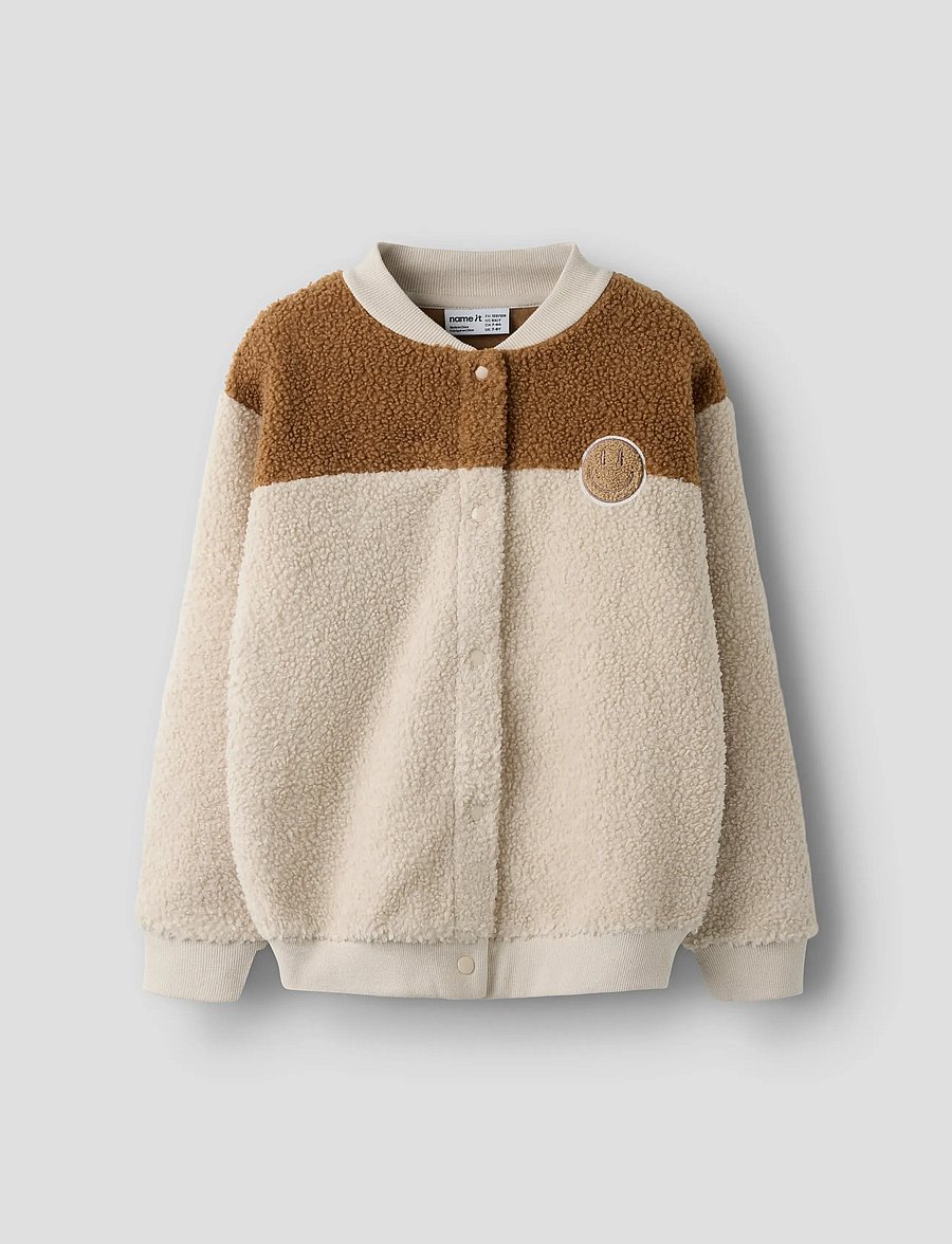 name it - NKNBALLAS LS NREG TEDDY CARD - fleecejakker - pumice stone - 0