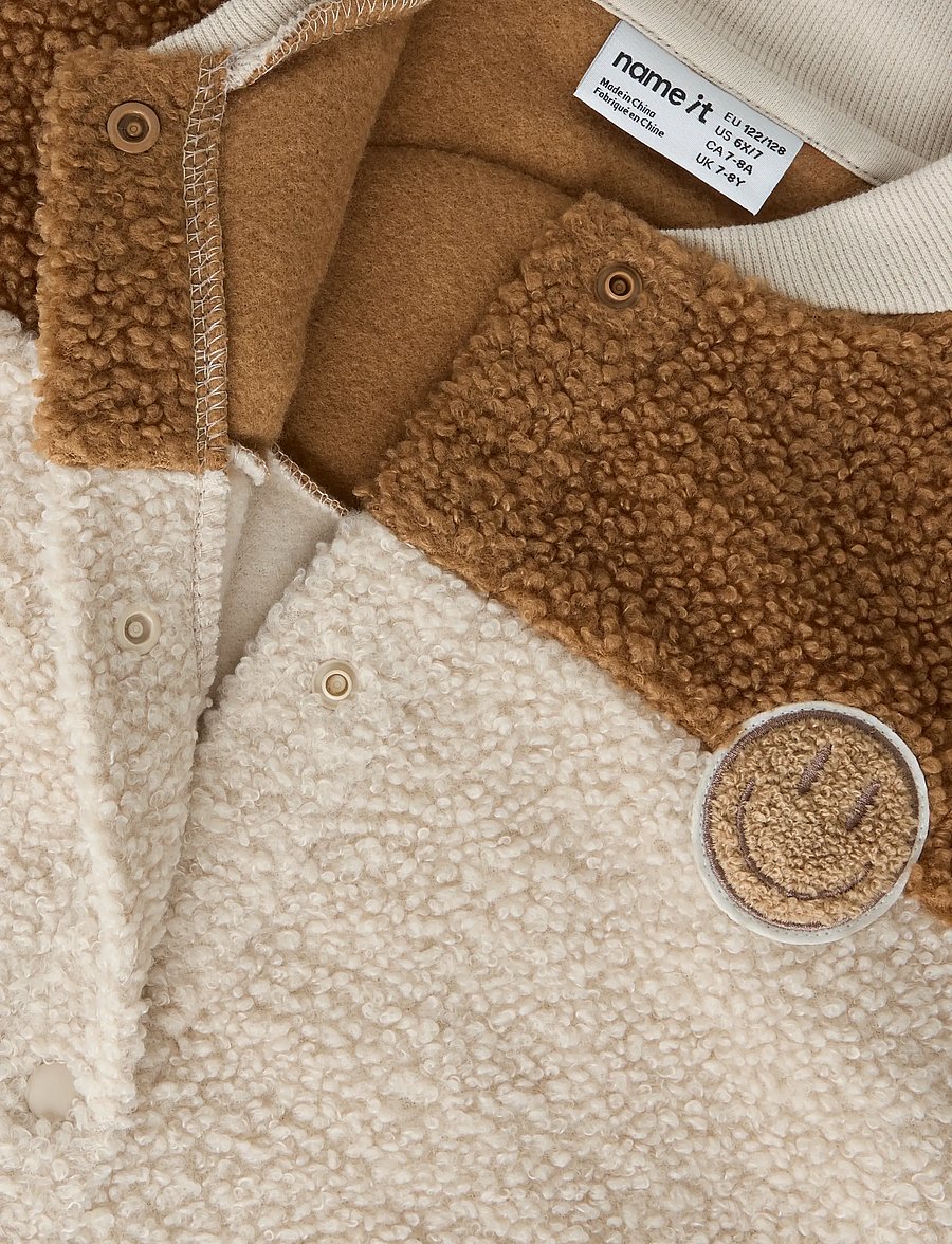 name it - NKNBALLAS LS NREG TEDDY CARD - fleecejakker - pumice stone - 3