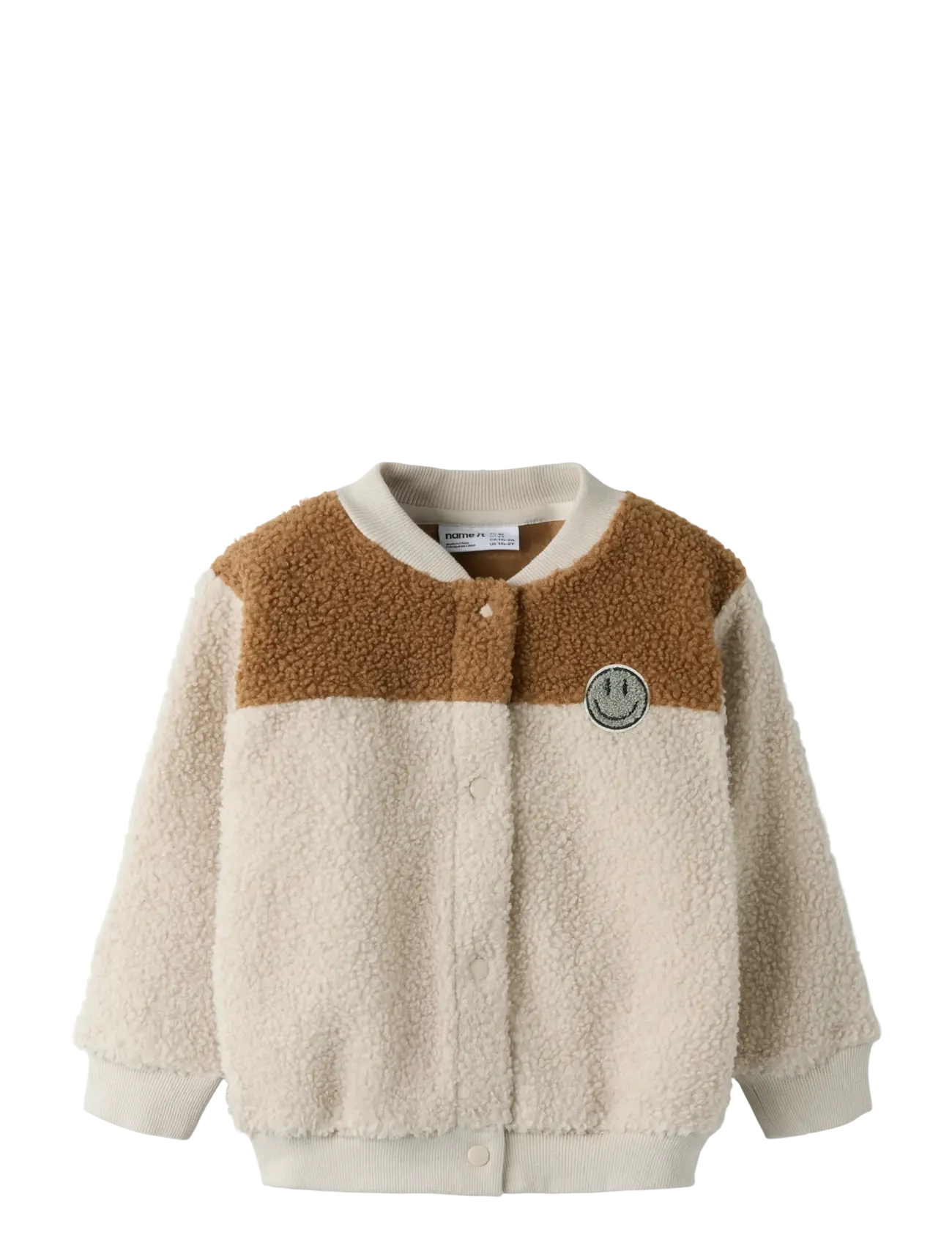 name it NMMBALLAS LS NREG TEDDY CARD - Outdoor - PUMICE STONE / cream